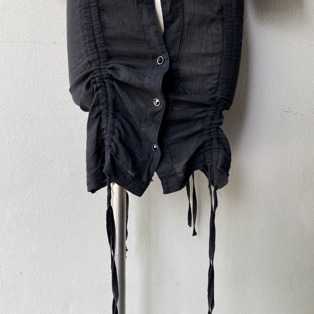 Designer × Japanese Brand GHOST of HARLEM Black Drawstring Bodycon Dress Size S / US 4 / IT 40 - 18 Thumbnail