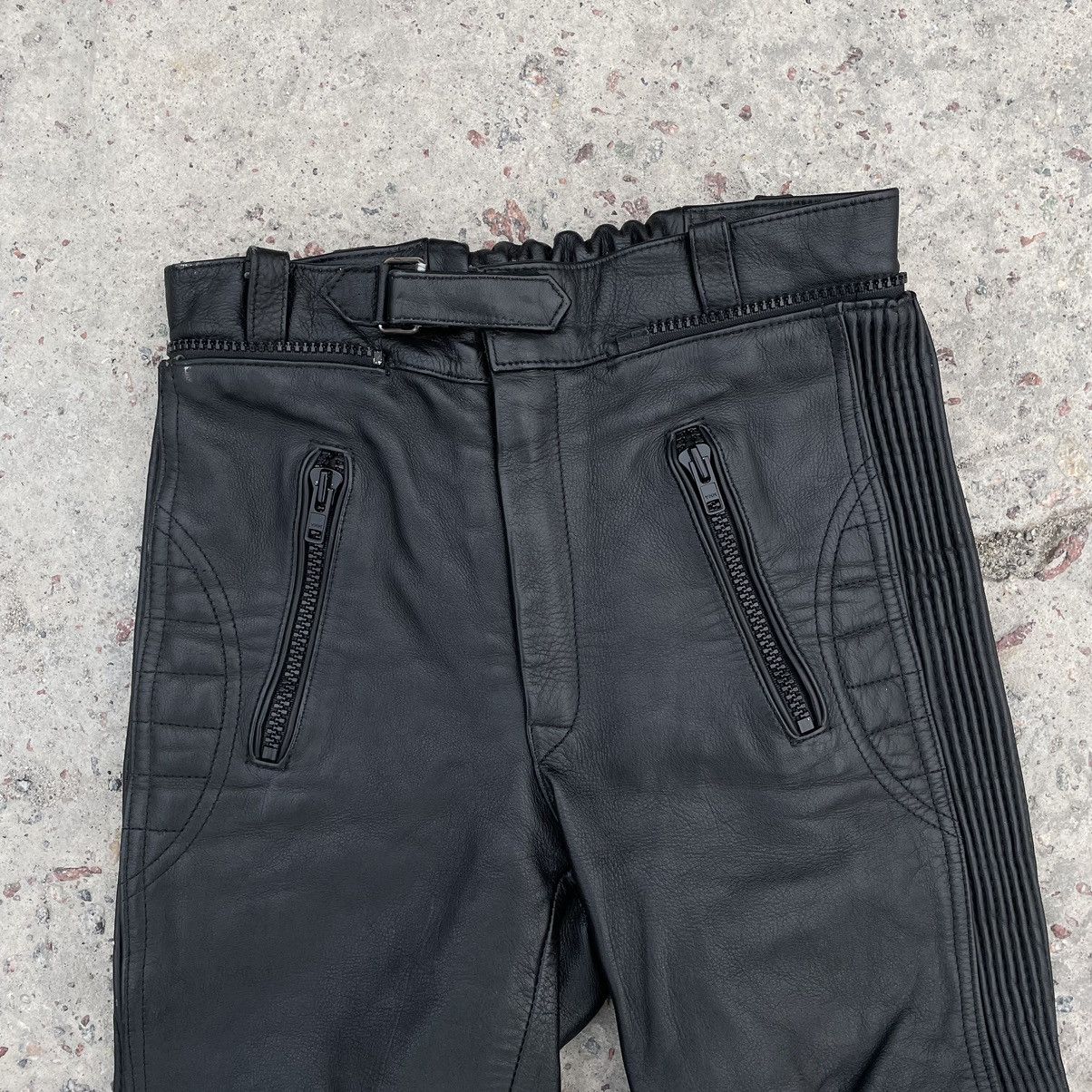 Other Vintage Moto Pants 28 Real Leather 90s Y2K Style USA Size US 28 / EU 44 - 4 Thumbnail