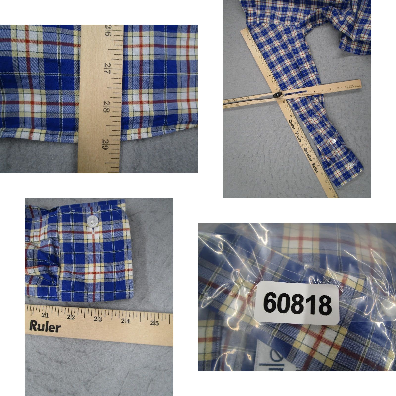 Epaulet Epaulet Mens Button-Up Shirt Blue Plaid Long Sleeve M Casual Shirt Vintage No Size US M / EU 48-50 / 2 - 8 Thumbnail