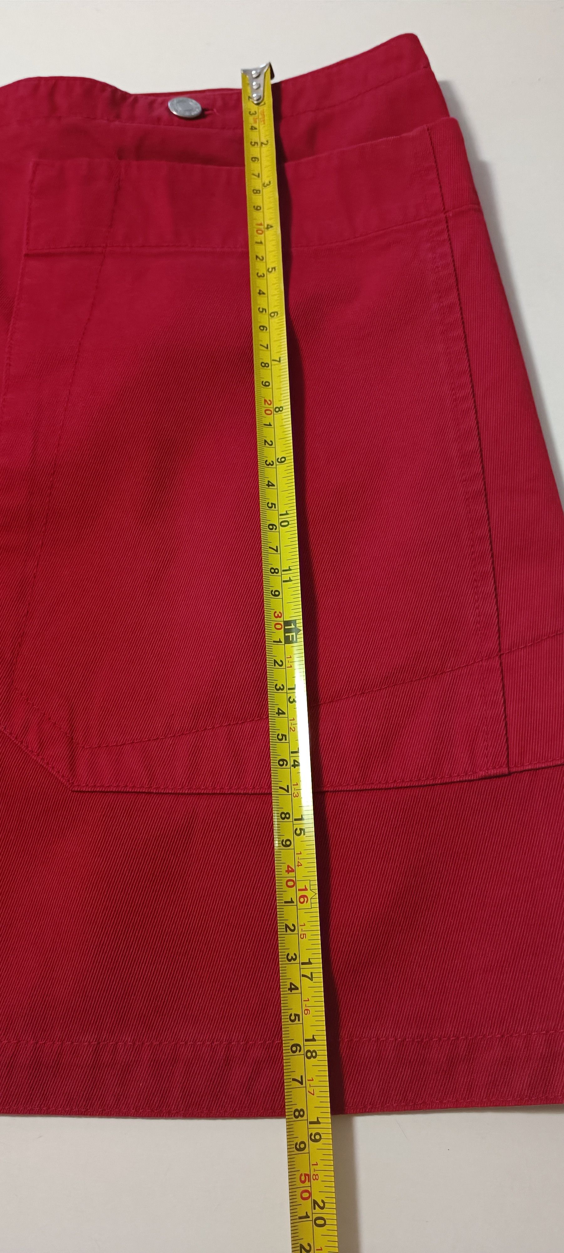 Jean Paul Gaultier 2000's - Asymmetric mini skirt in red denim Size 27" / US 4 / IT 40 - 10 Thumbnail