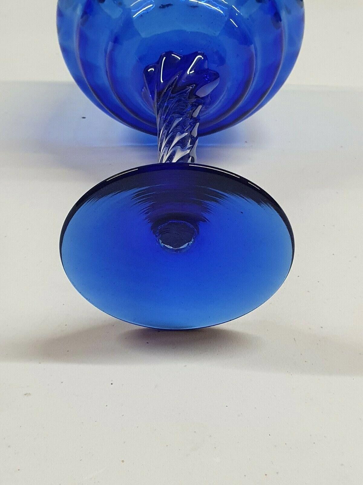 Poeme Bohemien Bohemia Vintage Extra Large Blue Crystal Brandy Glass 9 2/3" Size ONE SIZE - 4 Thumbnail