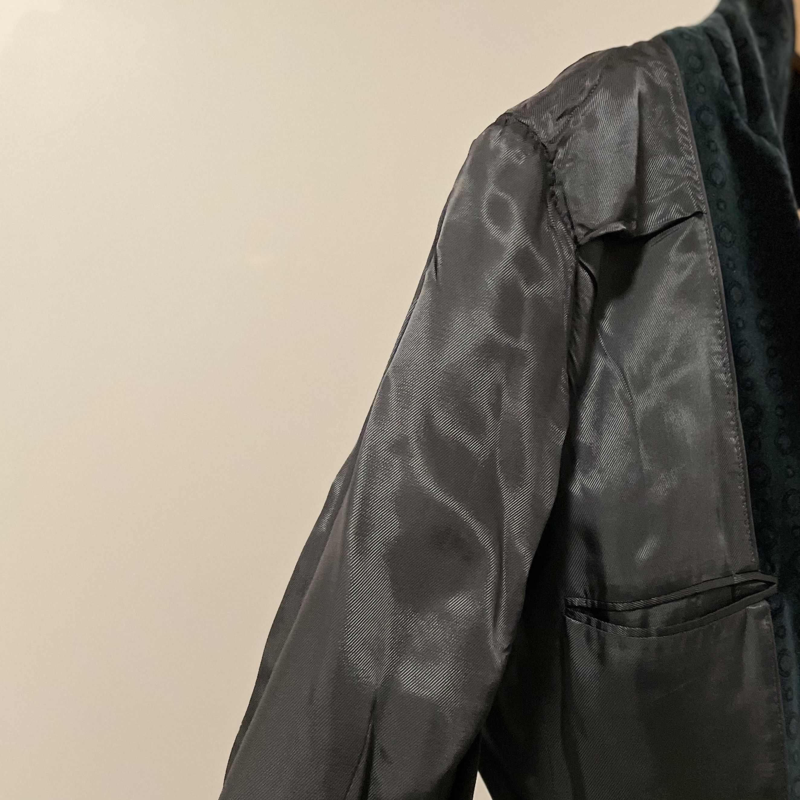 Dolce & Gabbana D&G Velvet Jacket in Emerald Green with Patterns Size 52R - 10 Thumbnail