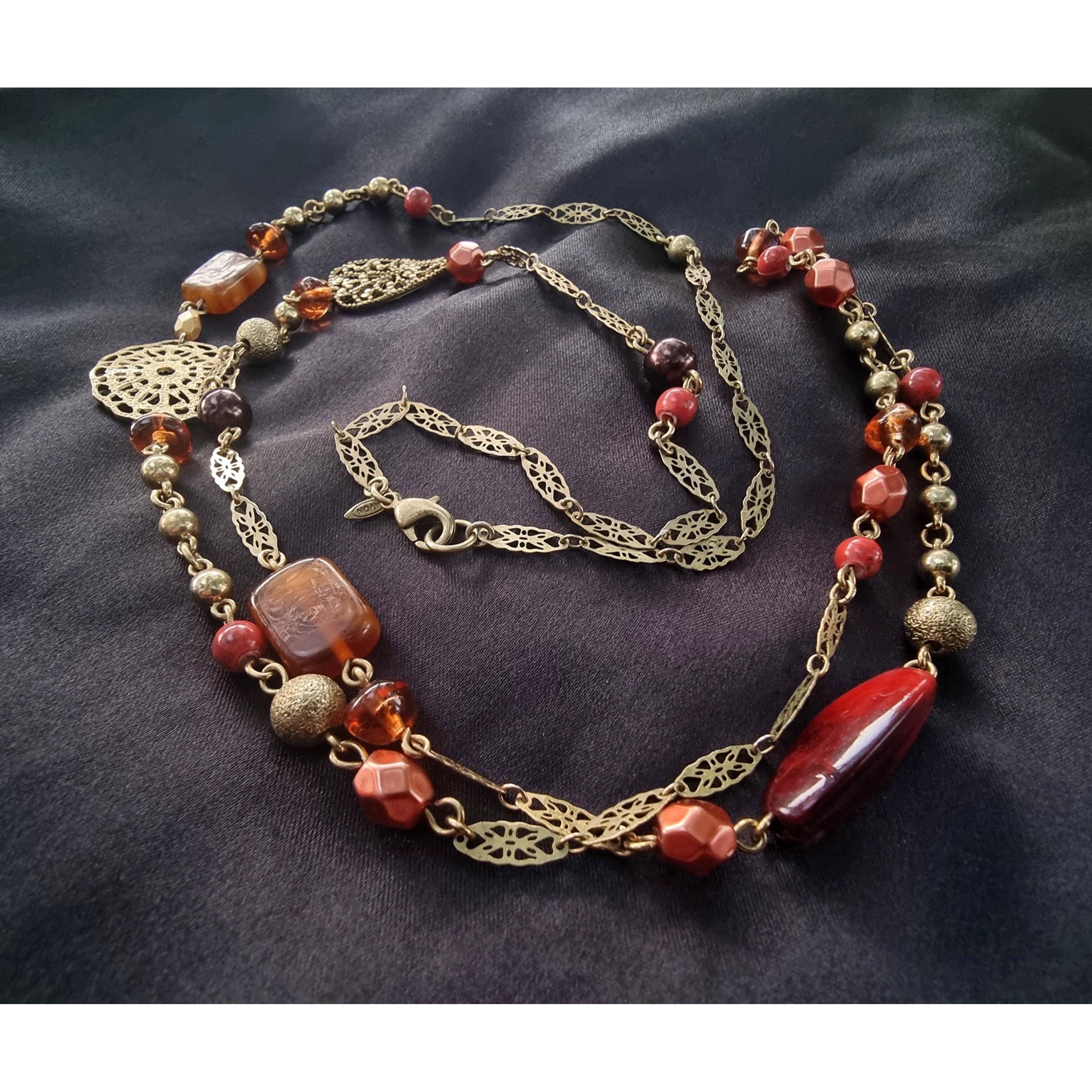 Vintage Vintage AVON Beaded Necklace Gold Tone Size ONE SIZE - 1 Thumbnail
