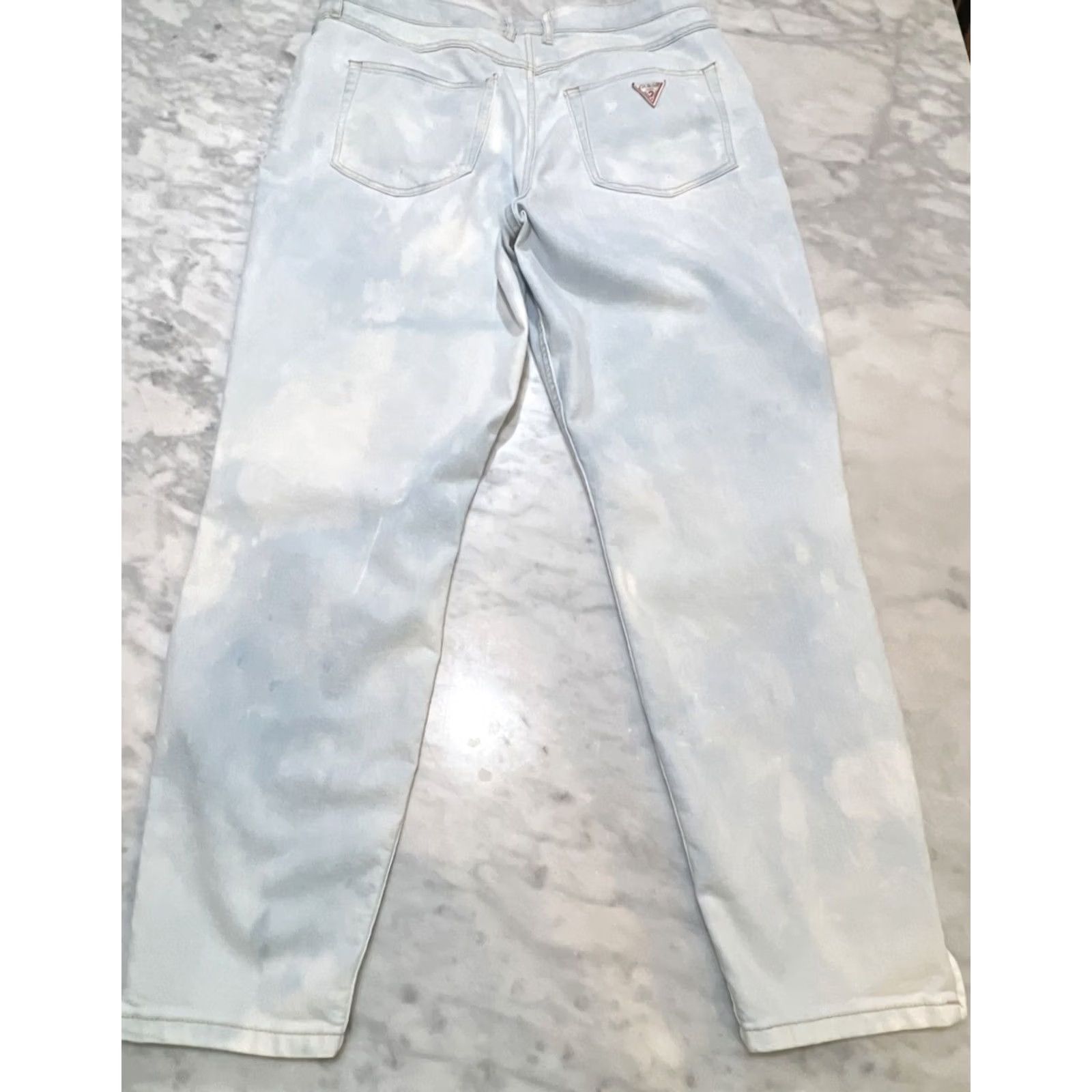 Guess Vintage Guess Jeans Women’s 32 1981 Light Wash Crop Stretch 3 Zip Thrashed Size 24" / US 00 / IT 34 - 4 Thumbnail