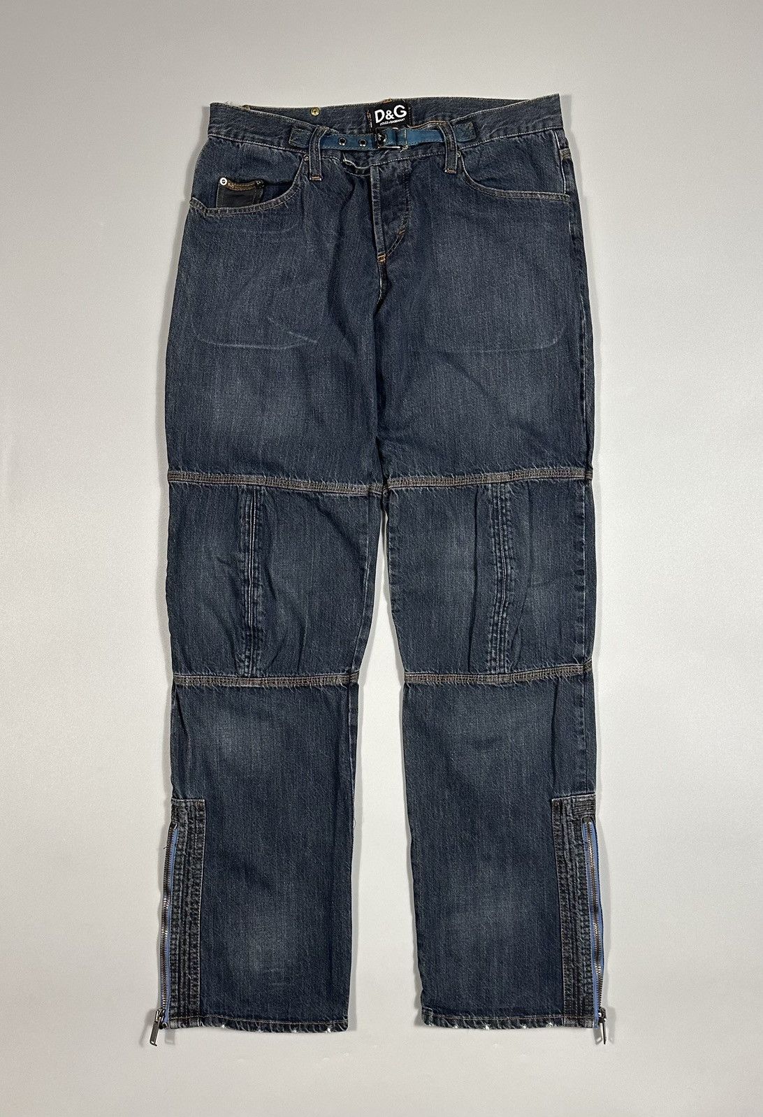 Dolce & Gabbana F/W2004 Dolce & Gabbana Biker Straight Leg Blue Denim Jeans Size US 36 / EU 52 - 1 Thumbnail