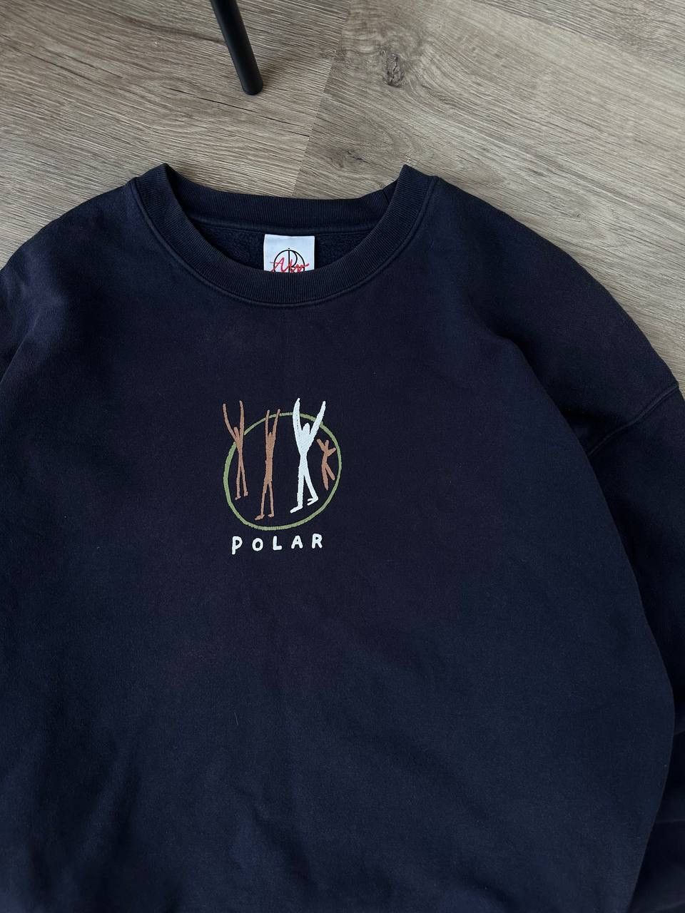 Poler × Vintage Vintage Polar Centre Logo Faded Blue Skated Sweatshirt Size US L / EU 52-54 / 3 - 5 Thumbnail