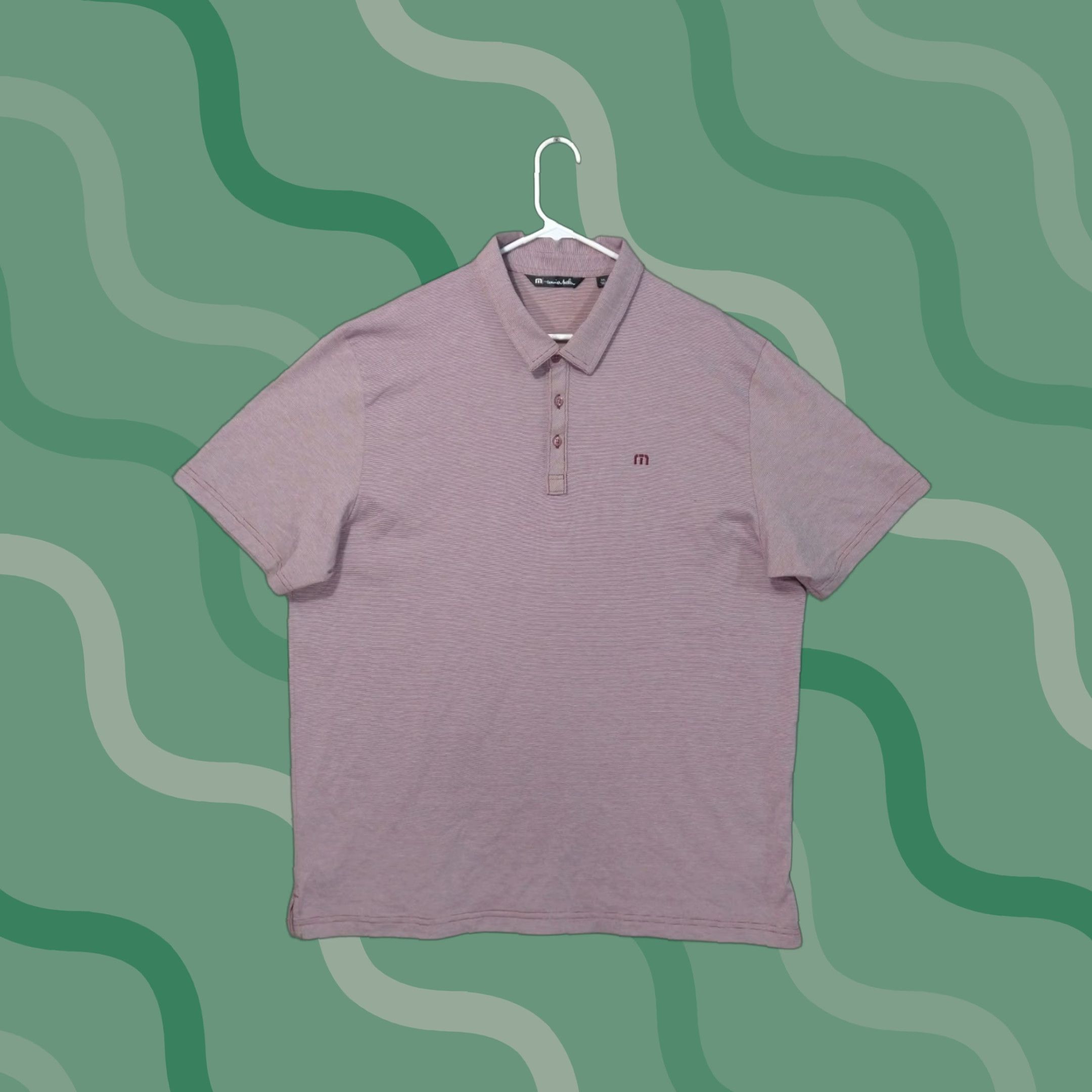 TravisMathew Travis Mathew Shirt Men 3XL Red Striped Polo Short Sleeve Golf Pima Cotton Blend Size US XXL / EU 58 / 5 - 1 Thumbnail