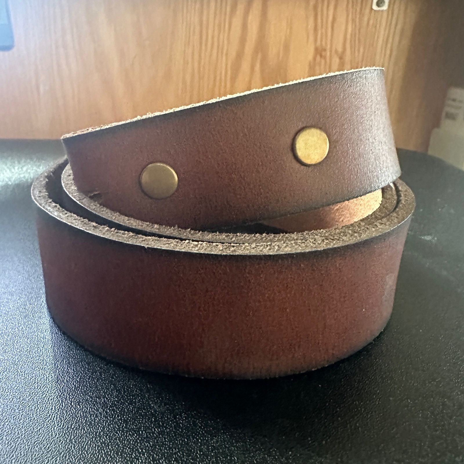 Vintage Brown Genuine Leather Belt Strap Width 1.5 inches Size 34 Size ONE SIZE - 2 Thumbnail