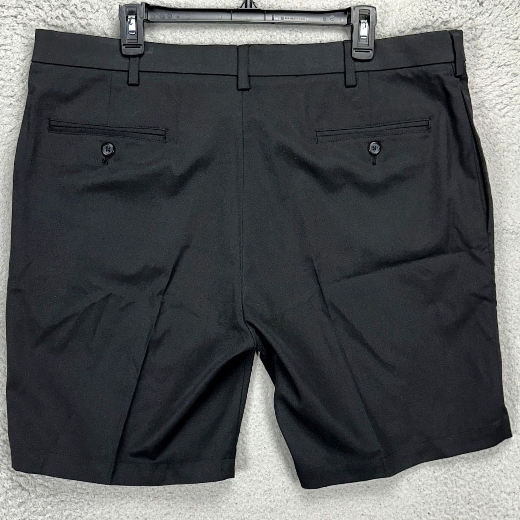 Roundtree & Yorke Roundtree Yorke Mens Golf Chino Shorts Black 40 Flat Front Stretch Performance Outdoor Casual Size US 40 / EU 56 - 2 Thumbnail