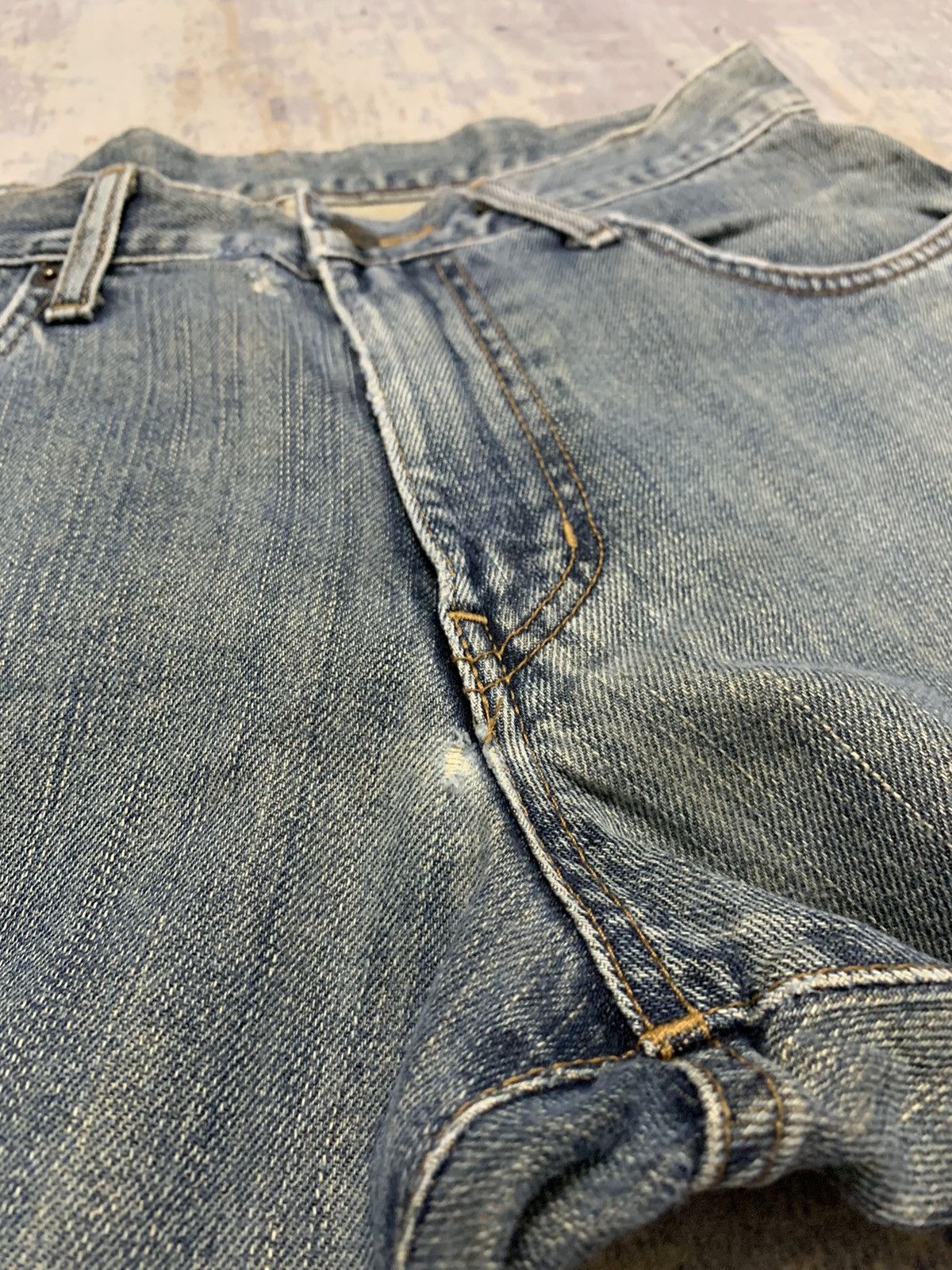 Edwin Edwin 503 Rusty Fade Distressed Straight Leg Denim Size US 30 / EU 46 - 8 Thumbnail