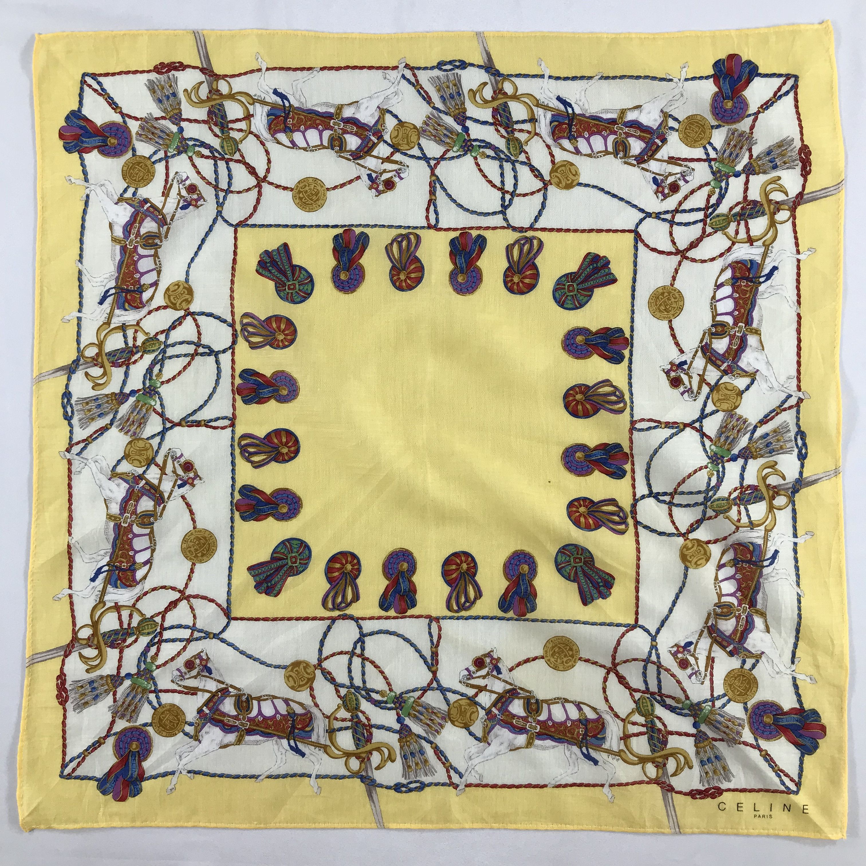Celine × Vintage Celine Bandana / Handkerchief / Neckerchief - S2398 Size ONE SIZE - 1 Thumbnail