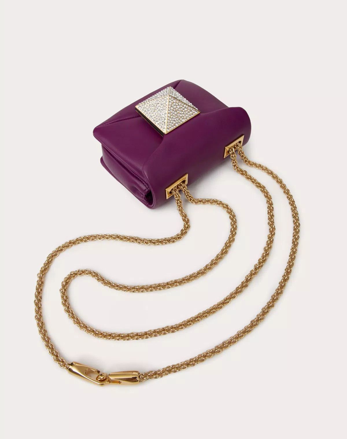 Valentino o1s1wg111125 Size:OS / Crystal Stud Handbag in Purple Size ONE SIZE - 6 Thumbnail
