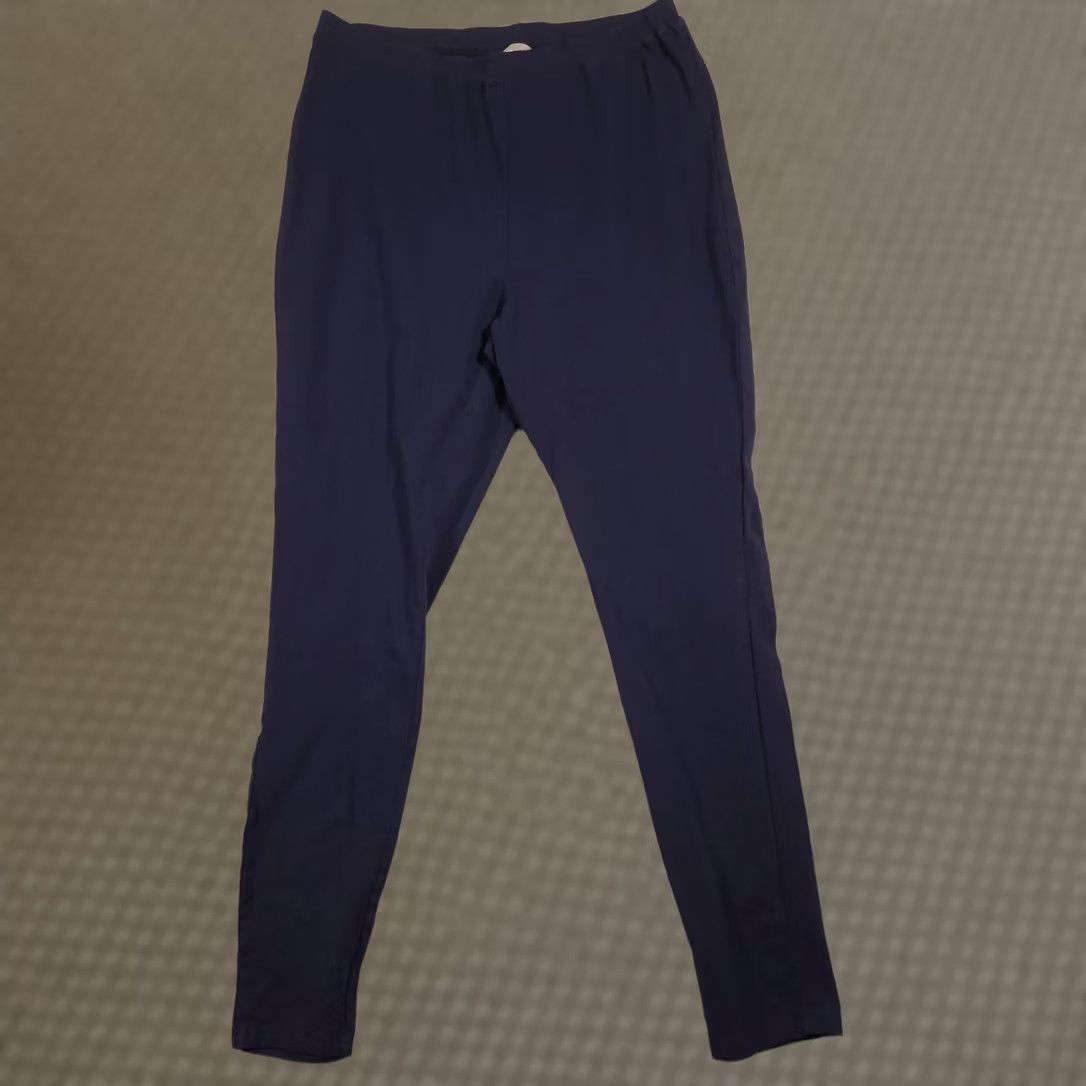 Vintage VINTAGE? No — Woman Within Leggings Womens 18/20 Blue High Rise Tall Knit Ankle Stretch Pants Size 40" / US 18 - 1 Thumbnail