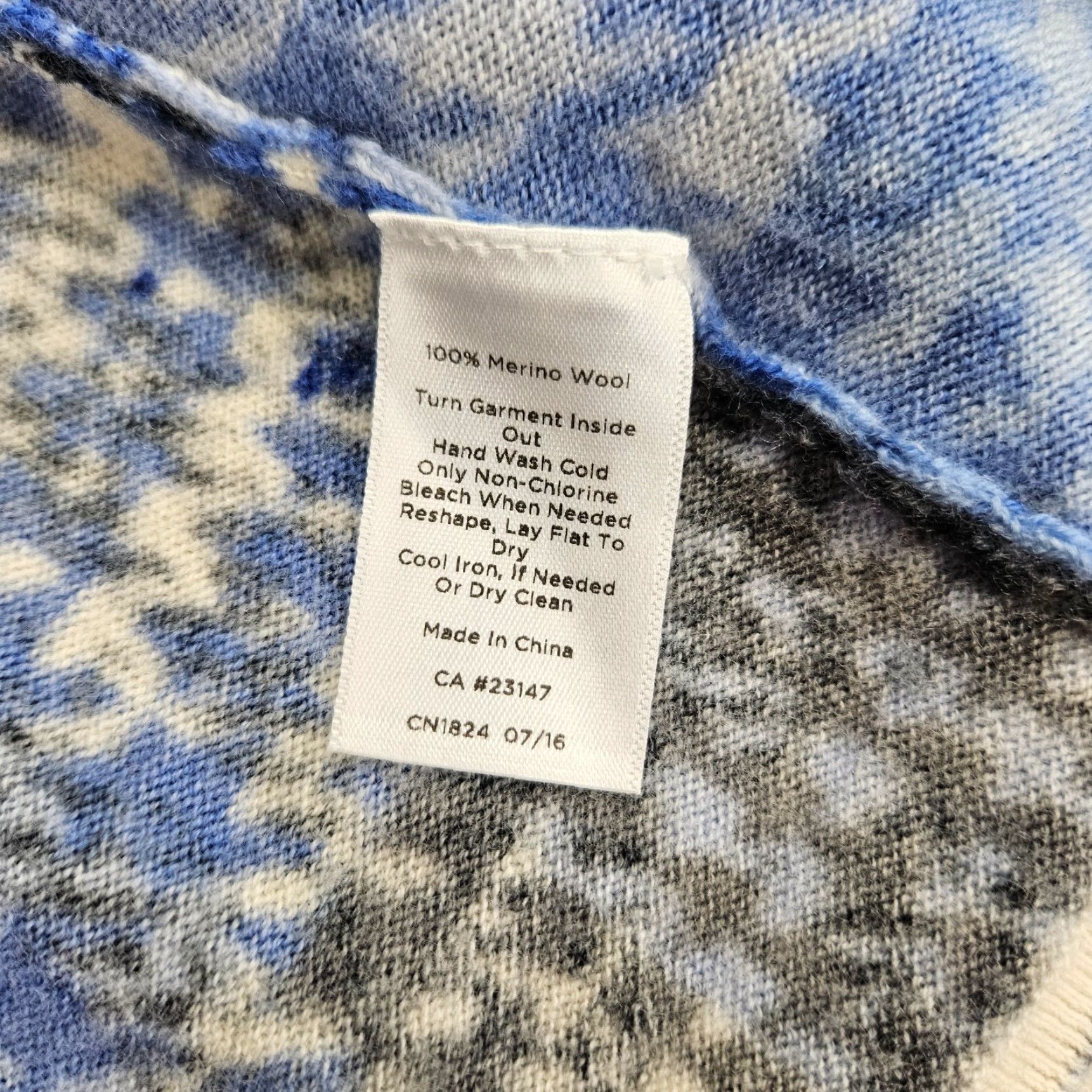 Talbots Talbots Cardigan Wool XL Womens Long Sleeve Blue Gray Houndstooth Merino Open Sweater Size XL / US 12-14 / IT 48-50 - 5 Thumbnail
