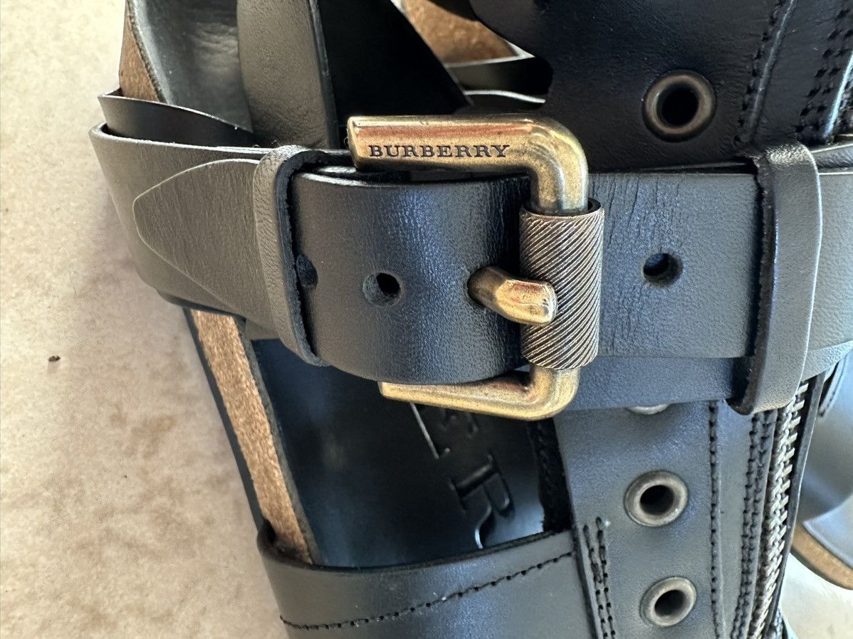 Burberry Prorsum11ss ブラックレザーバイカーサンダル