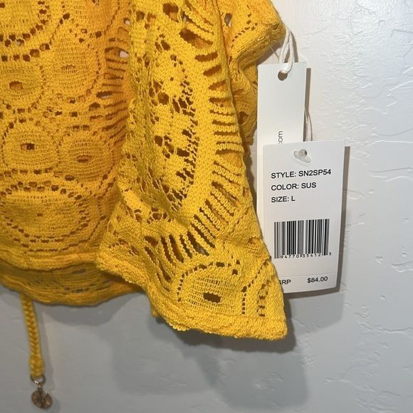 Designer Sunshine 79 crochet swim coverup top Size L / US 10 / IT 46 - 4 Thumbnail