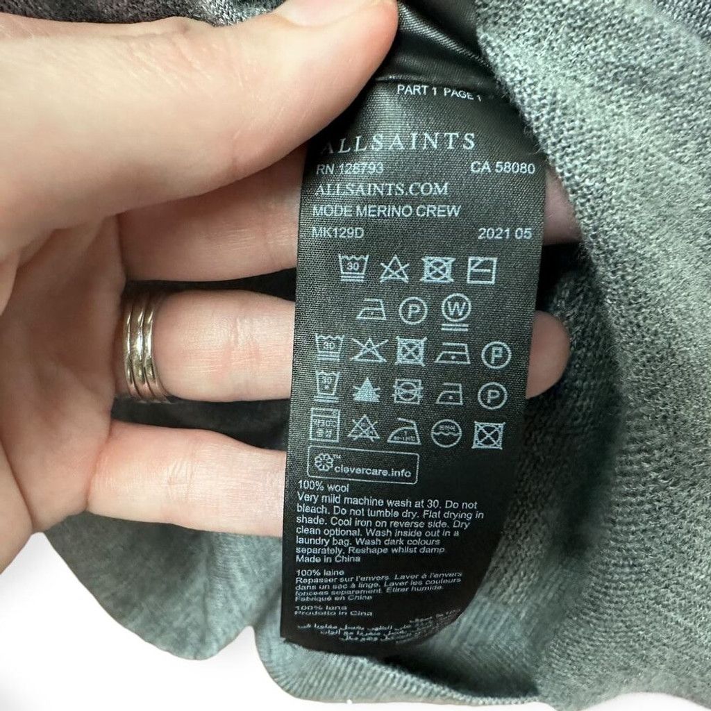 Allsaints Allsaints Mode Merino Crew Sweater in Grey Marl Size US XL / EU 56 / 4 - 6 Thumbnail