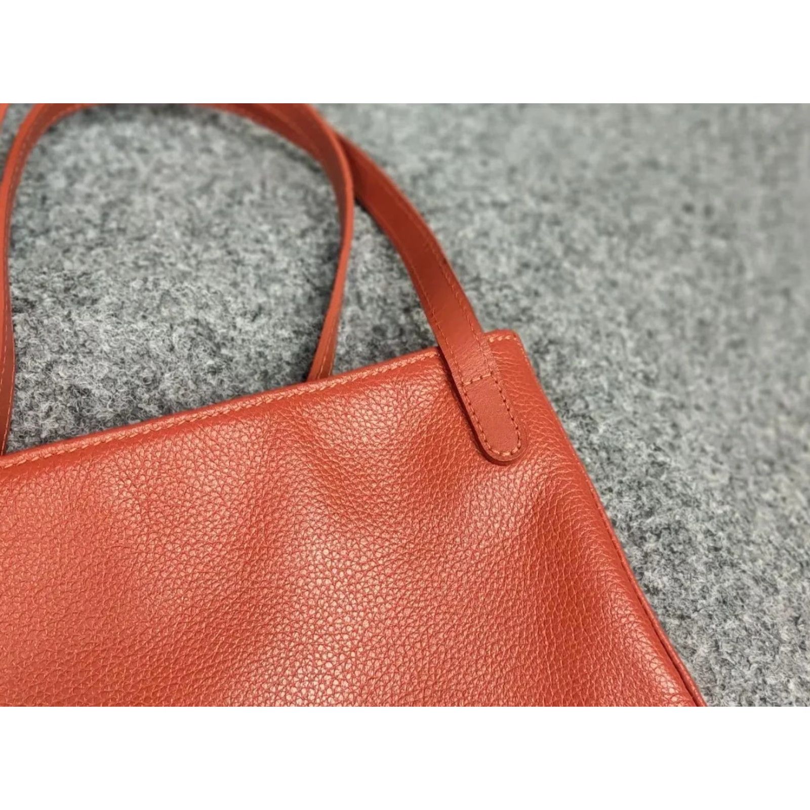 Longchamp VINTAGE Longchamp Design orange leather shoulder messenger Handbag Womens Luxure Size ONE SIZE - 4 Thumbnail