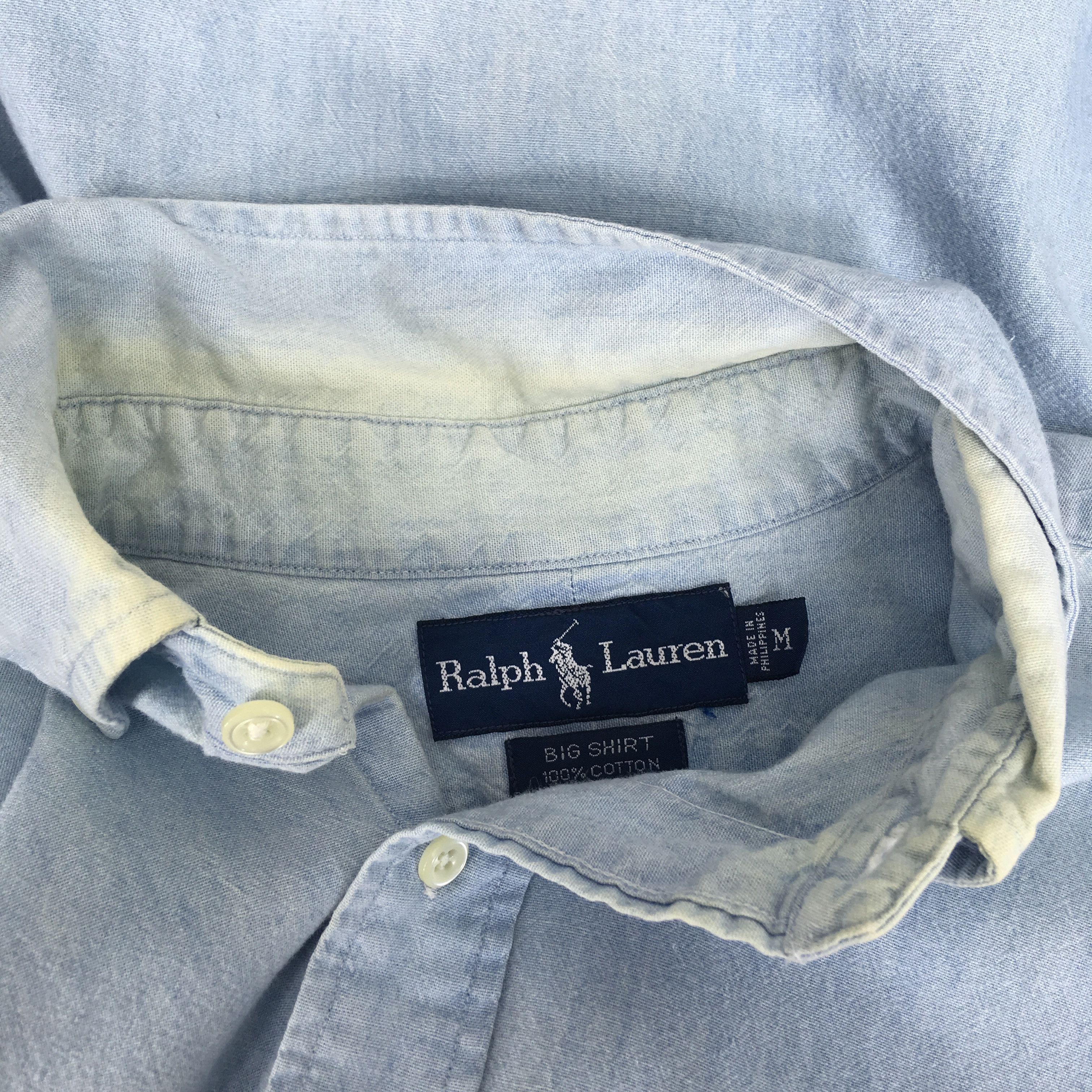 Polo Ralph Lauren Vintage 90s Polo Ralph Lauren Denim Polo Pony Jeans Shirt Size US XL / EU 56 / 4 - 7 Thumbnail