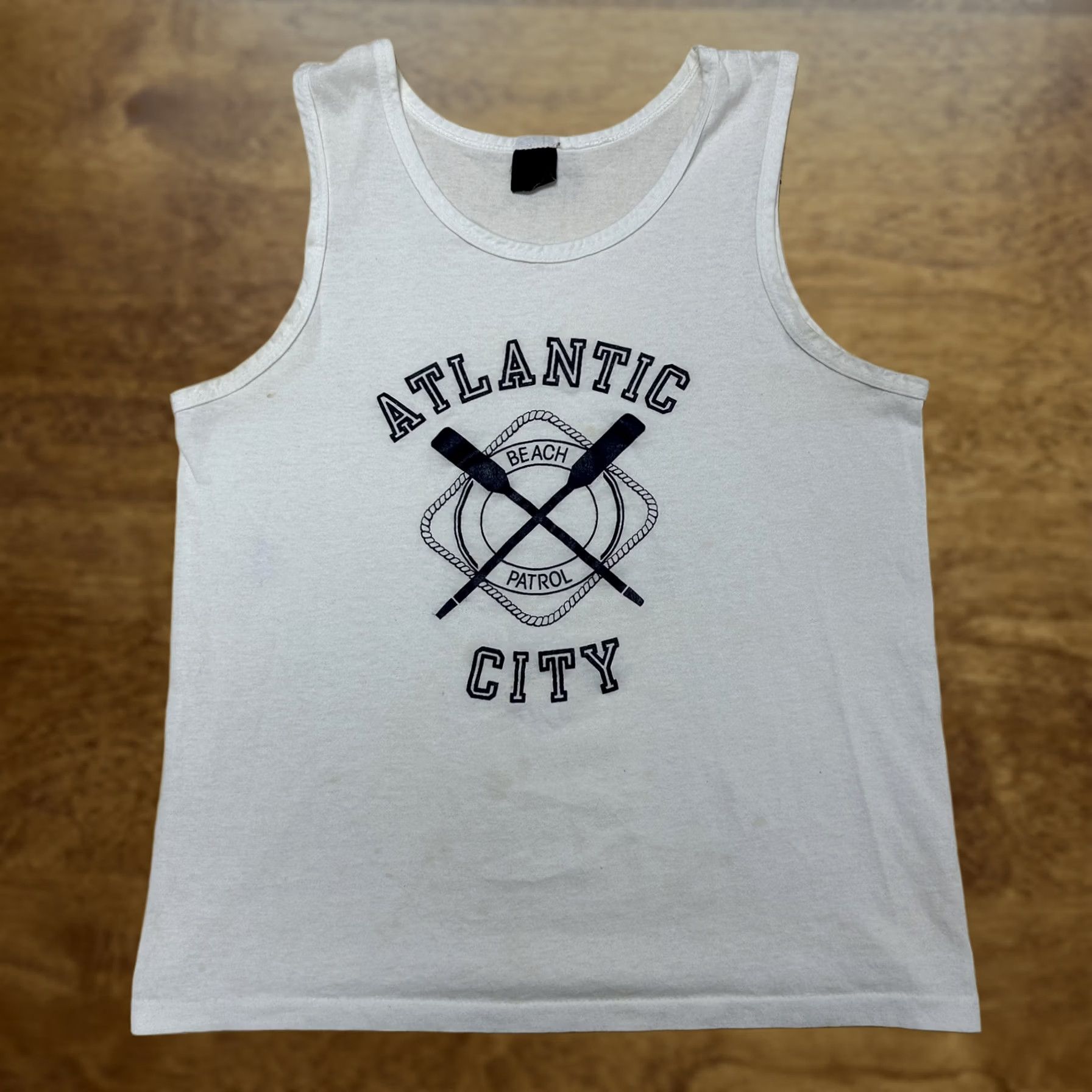 Vintage Vintage Atlantic City Shirt Mens Medium White Beach Patrol Tank Top Tee T-Shirt Size US M / EU 48-50 / 2 - 1 Thumbnail
