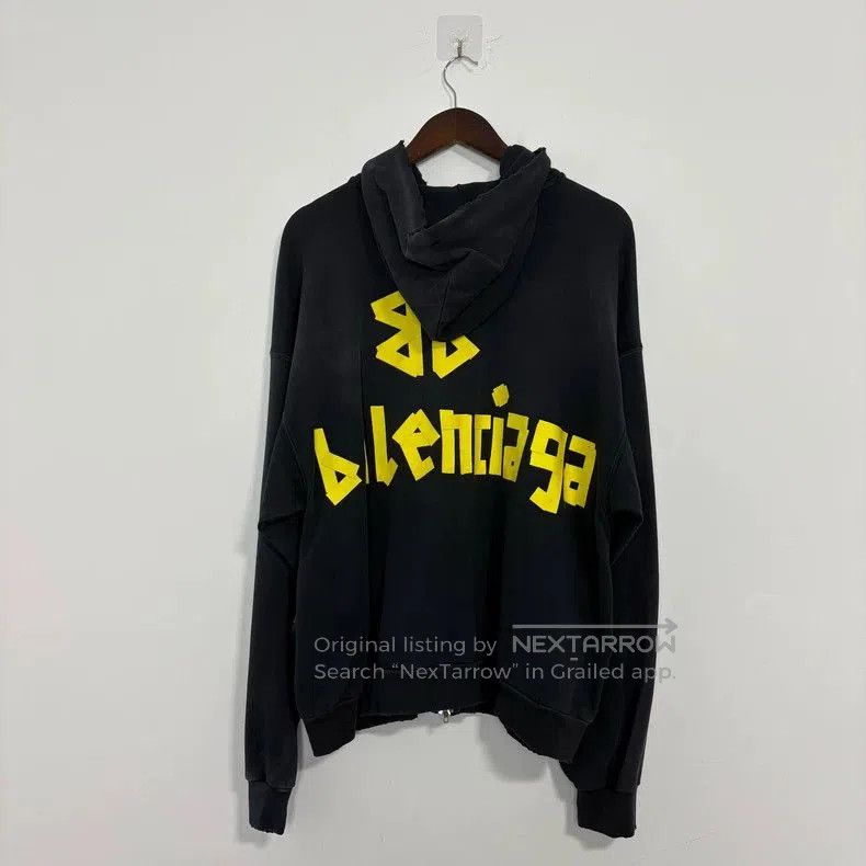 Balenciaga Balenciaga 23FW Distressed Zip Hooded Jacket. Size US XXS / EU 40 - 2 Thumbnail