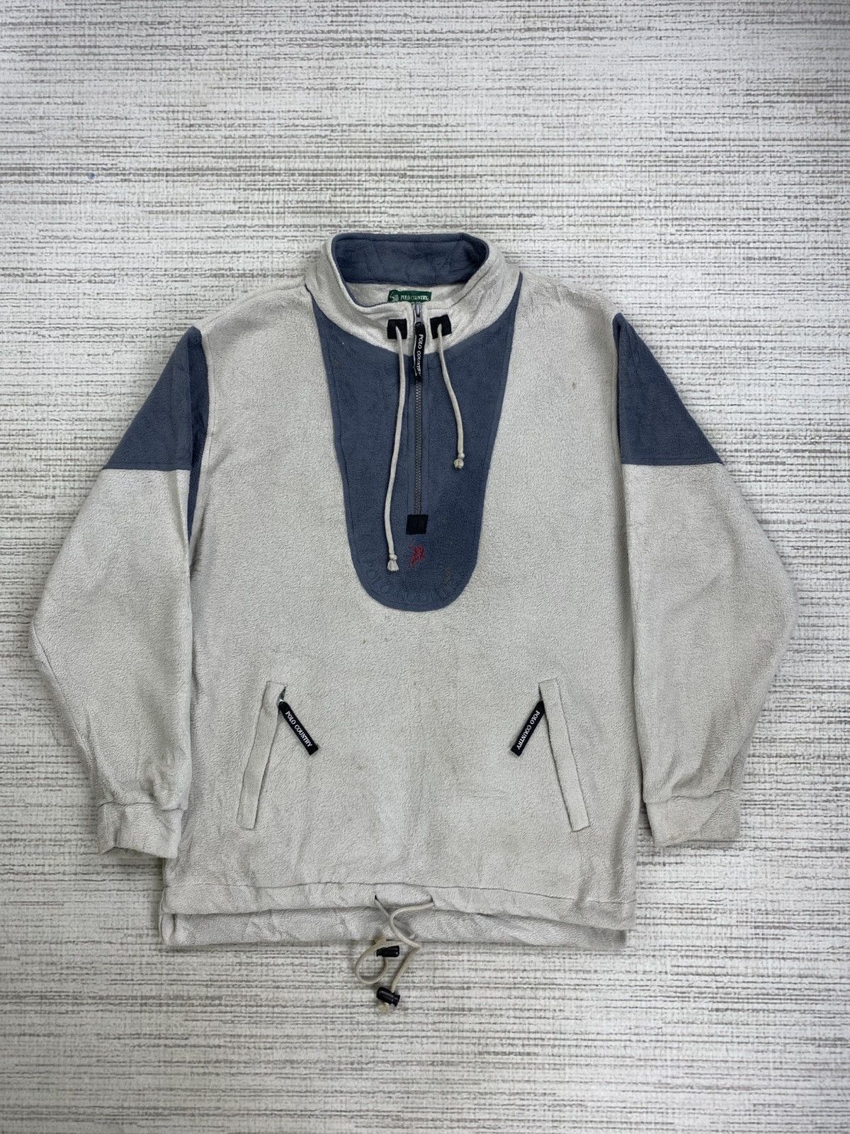 Polo Sweater Zip Up Two Colour Vintage Polo Country Two Tone Half