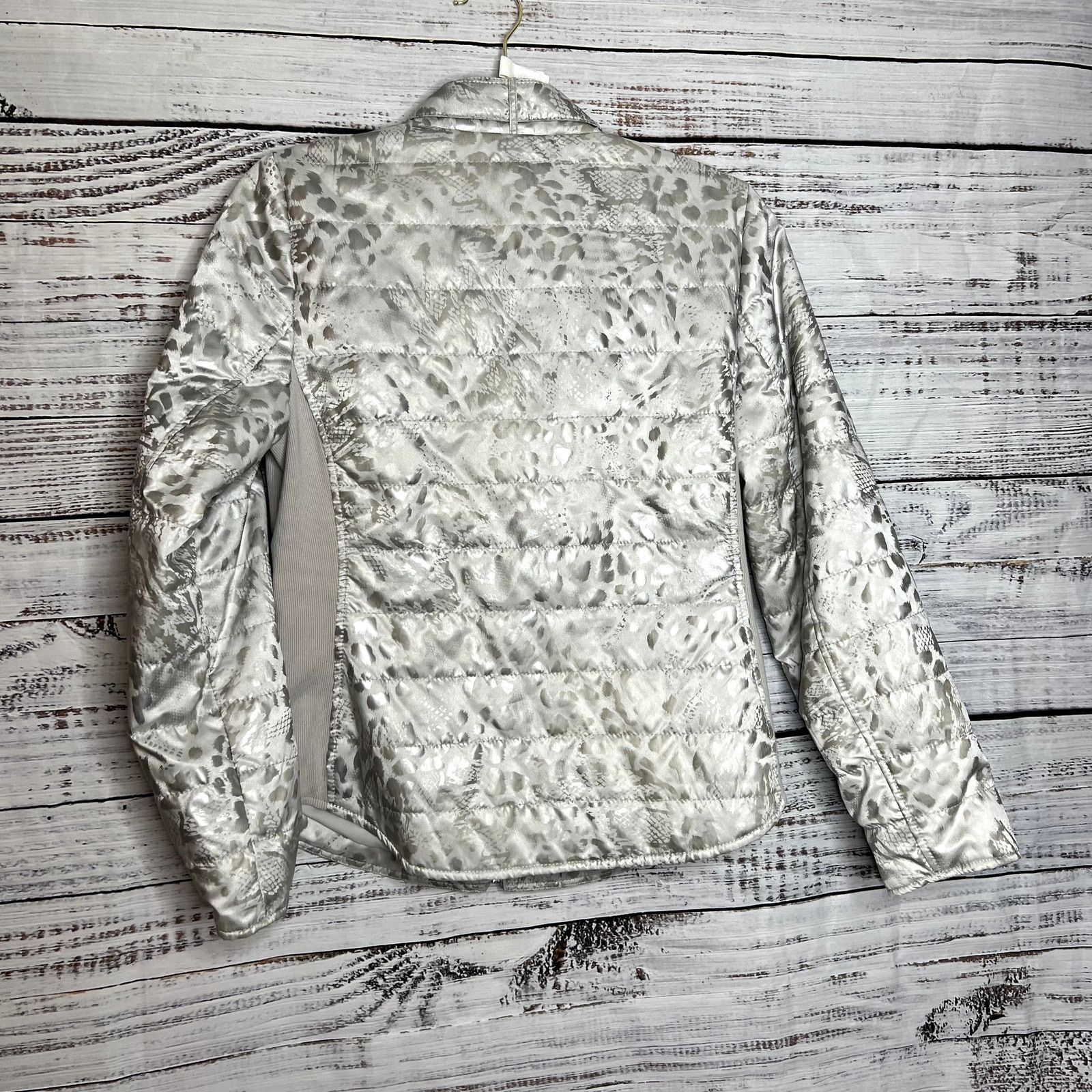 Chicos Chico’s Metallic Animal Print Quilted Zip Jacket 4 Size S / US 4 / IT 40 - 3 Thumbnail