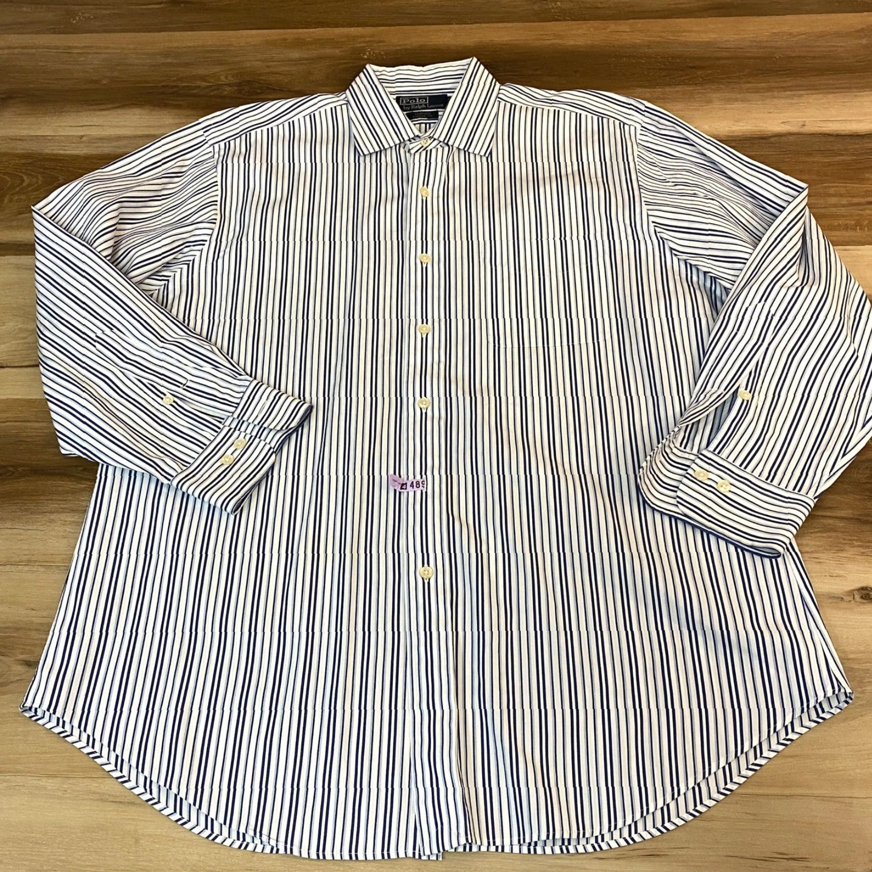 Polo Ralph Lauren Polo Ralph Lauren Shirt Striped Classic Fit Curham Mens 16.5 32/33 Blue White Dress Shirt Long Sleeve Button-Down Size US XL / EU 56 / 4 - 3 Thumbnail