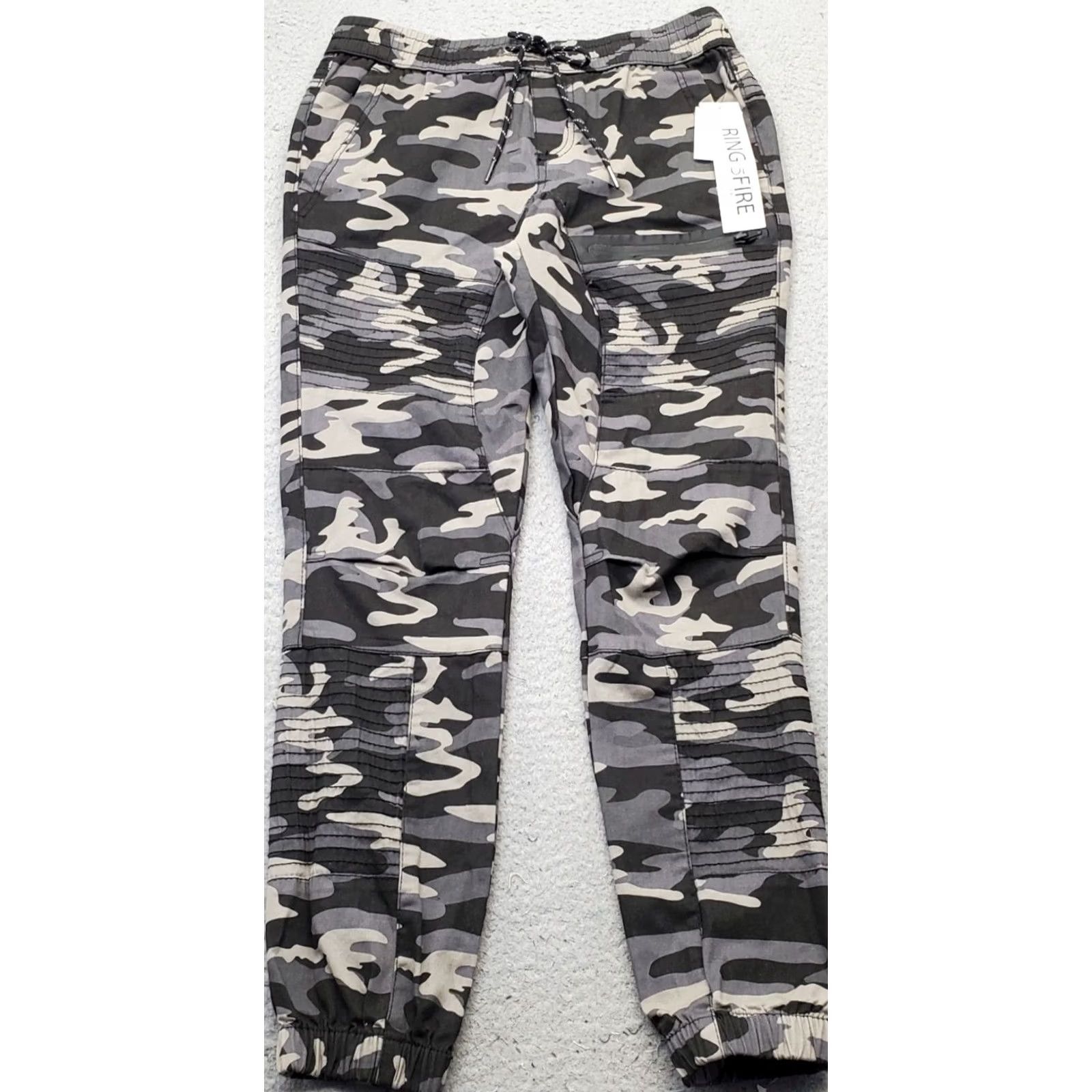 Ring Of Fire Ring Of Fire Mens Camouflage Moto Joggers Pants Size S Multicolor Stretch Drawstring Waist XSmall? Size US 29 - 2 Thumbnail