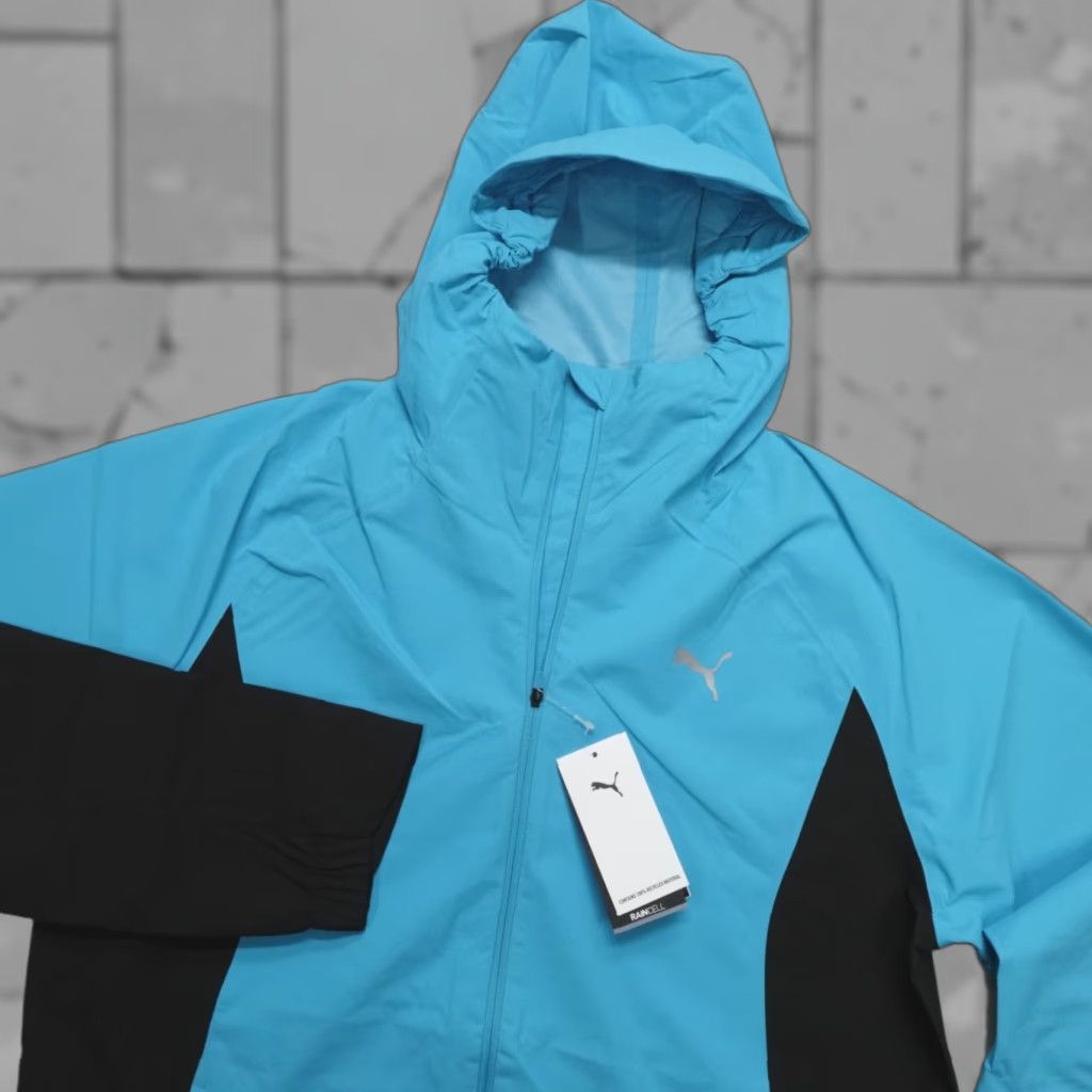 Puma PUMA Run Raincell Full Zip Jacket Mens M Size Blue Sports Outdoor Jacket Size US M / EU 48-50 / 2 - 1 Thumbnail