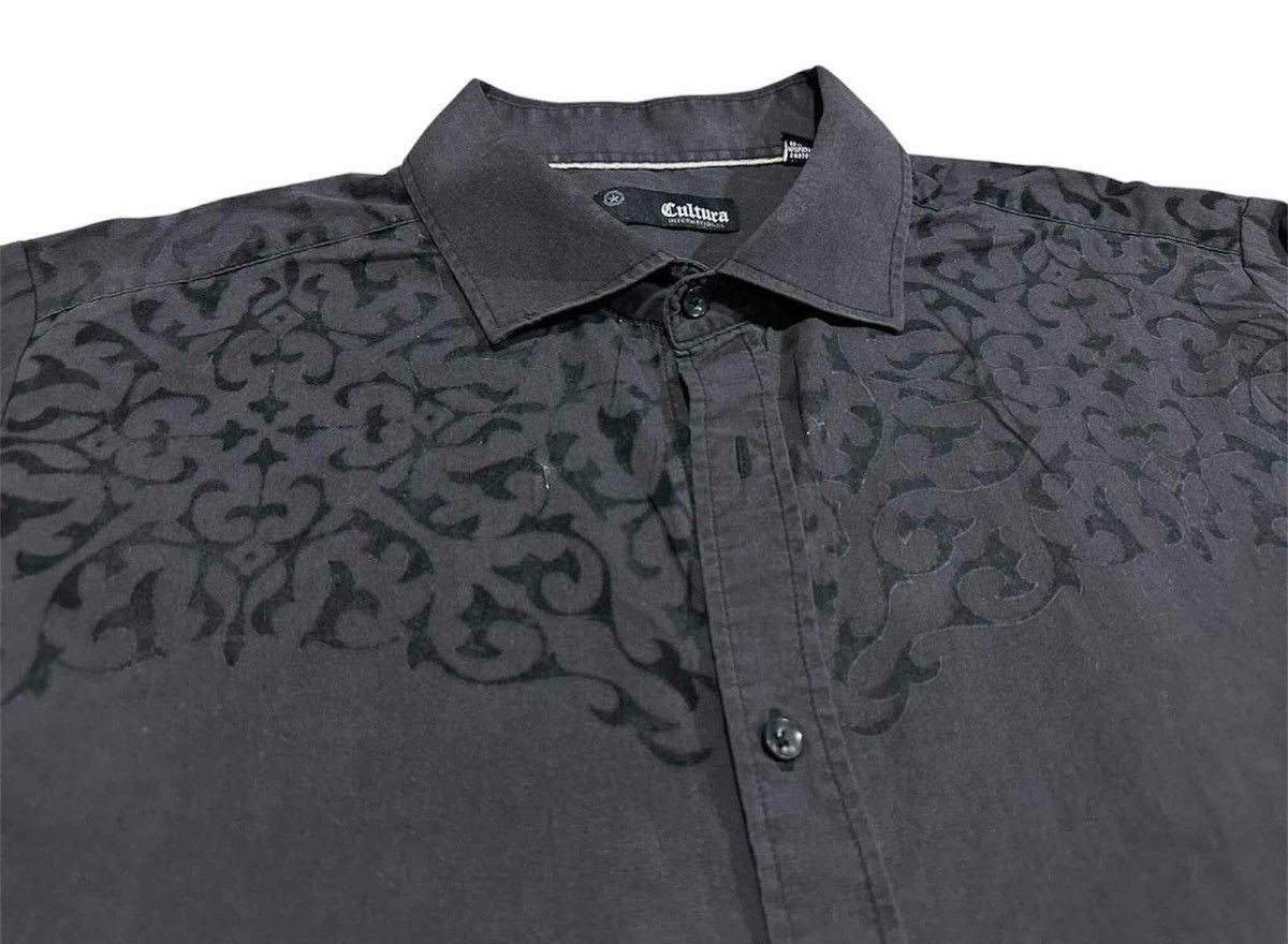 If Six Was Nine × Japanese Brand × Seditionaries 🔥Y2K Cultura Black Floral Tribal Embossed Shirt Goth Punk Size US L / EU 52-54 / 3 - 1 Thumbnail