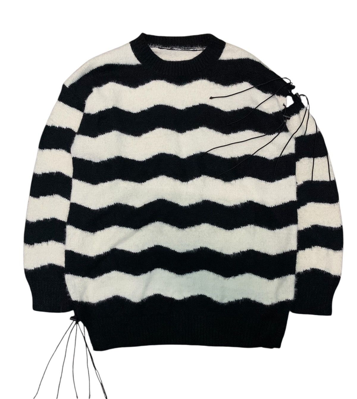 Japanese Brand 💥Japanese Mohir Knit Jumper Style Number9 Stripe Shirt Size US L / EU 52-54 / 3 - 1 Thumbnail