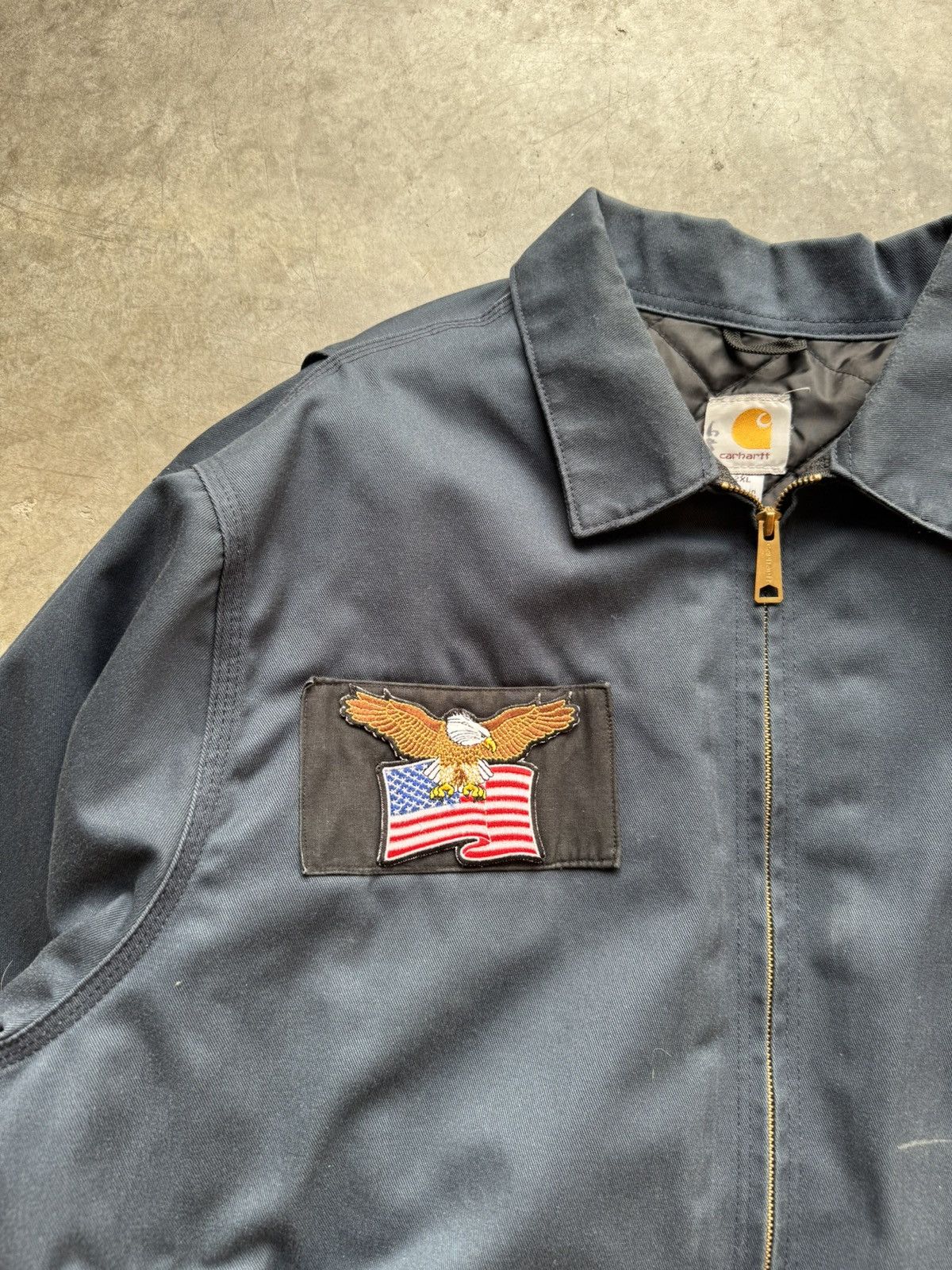 Carhartt Vintage 90’s/00’s Carhartt Detroit Navy Embroidered Jacket Size US XL / EU 56 / 4 - 3 Thumbnail