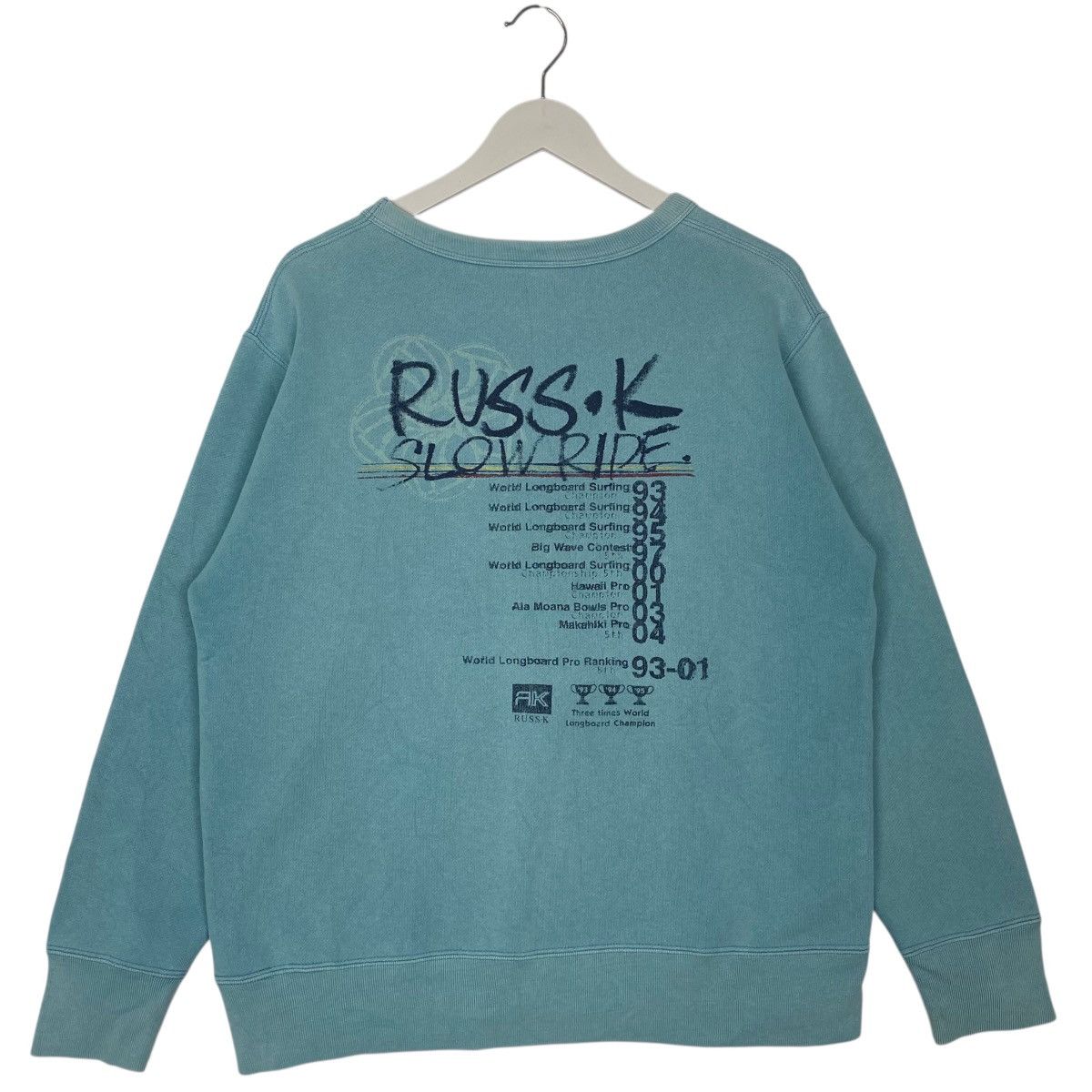 Vintage Vintage Russ.K Crewneck Sweatshirt Green Pullover Jumper SzM Size US M / EU 48-50 / 2 - 6 Thumbnail