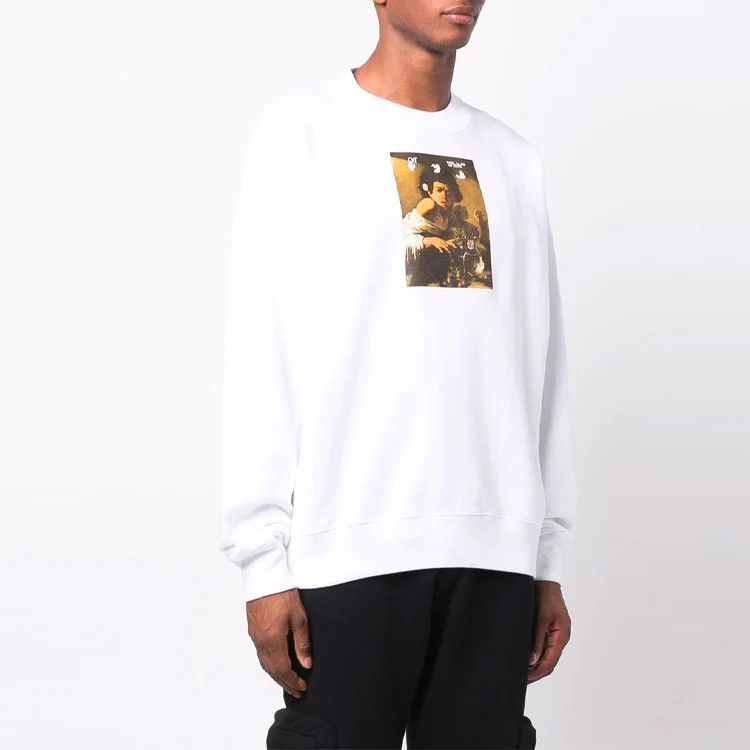 Off-White White Caravaggio Boy Oversized Skate Sweatshirt Size US L / EU 52-54 / 3 - 2 Thumbnail