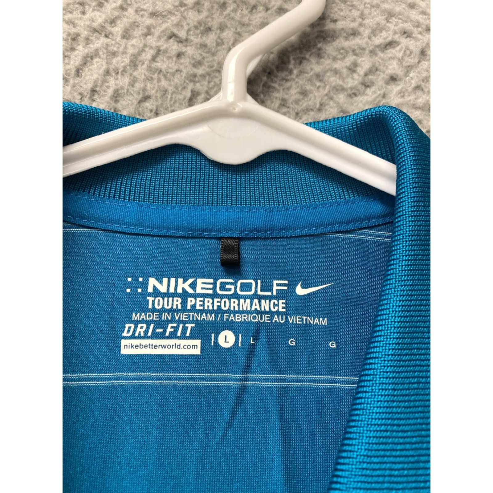Nike VINTAGE NIKE GOLF Performance Polo Womens Aqua L Dri-Fit Stripe Sleeveless /44-85 Size ONE SIZE - 4 Thumbnail