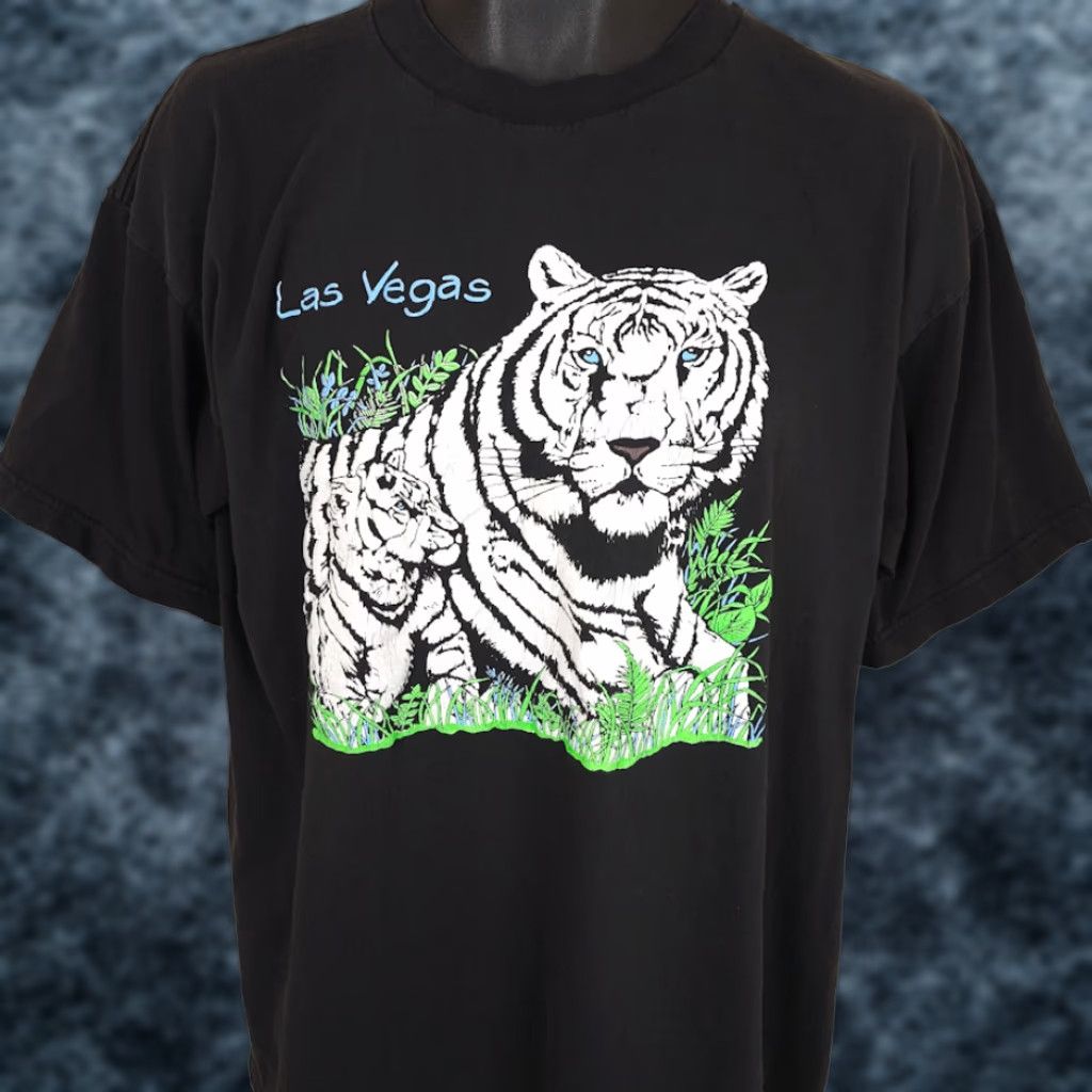 Vintage VINTAGE OB T-Shirt Mens XL Black 90s Las Vegas Souvenir Siberian White Tigers Shirt Size US XL / EU 56 / 4 - 1 Thumbnail