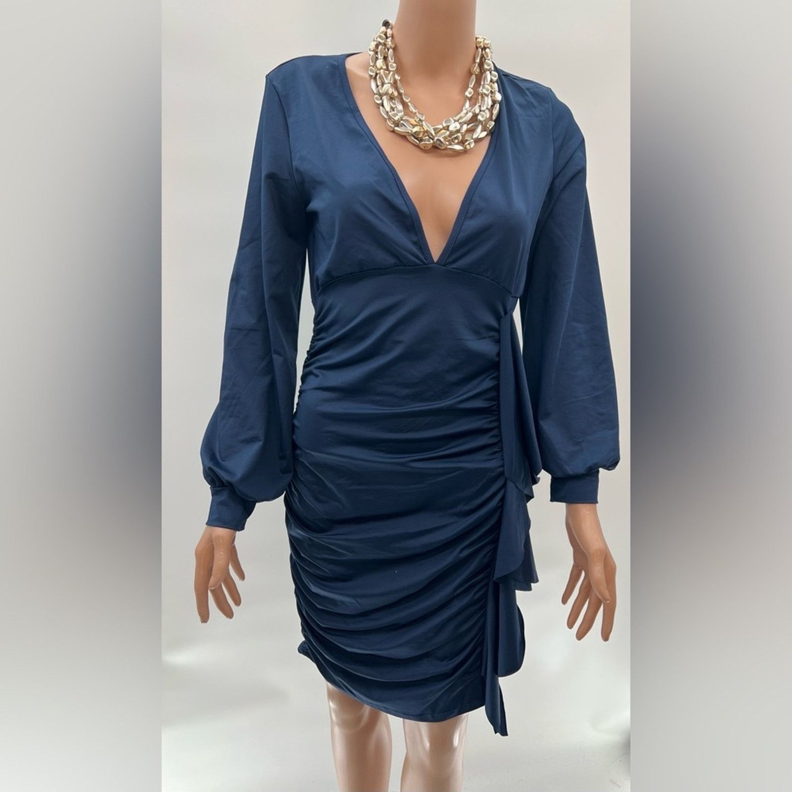 & Other Stories Midnight Blue Rouched Dress (NWOT) M Size M / US 6-8 / IT 42-44 - 8 Thumbnail