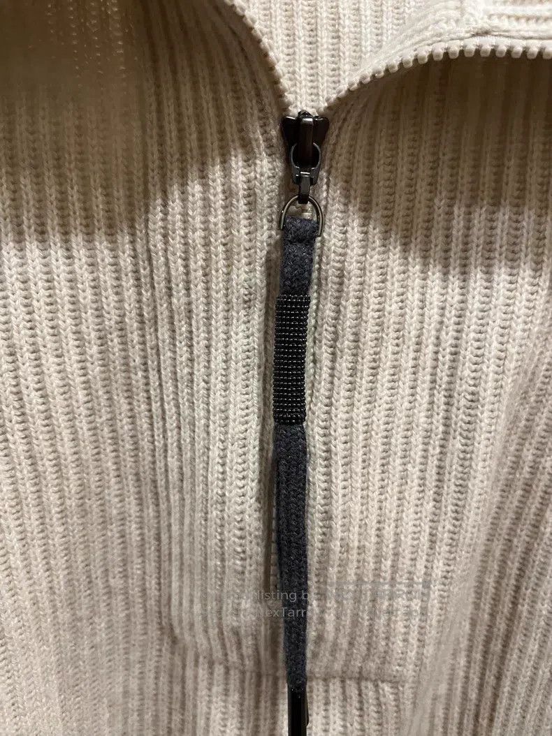 Brunello Cucinelli Brunello Cucinelli Cashmere Beaded Collar Knit Sweater Top Size XS / US 0-2 / IT 36-38 - 4 Thumbnail