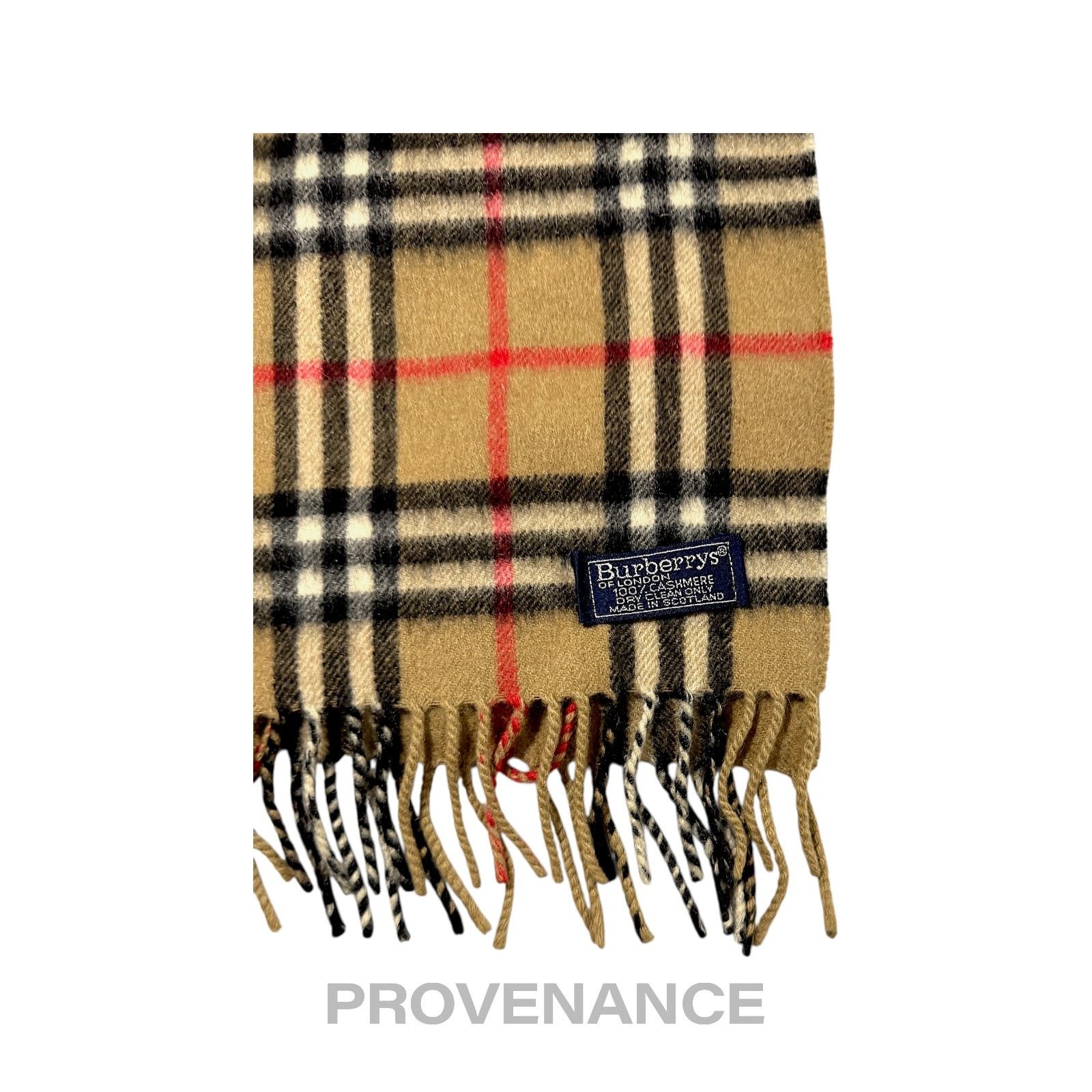 Burberry 🔴 Vintage Burberrys Scarf Nova Check 100% Cashmere Camel Size ONE SIZE - 5 Thumbnail