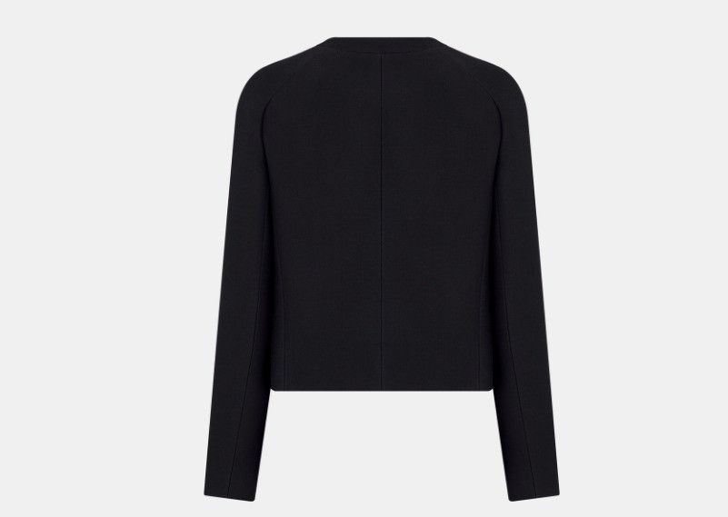 Dior o1w1db11124 Wool Cropped Jacket in Black Size XL / US 12-14 / IT 48-50 - 2 Thumbnail
