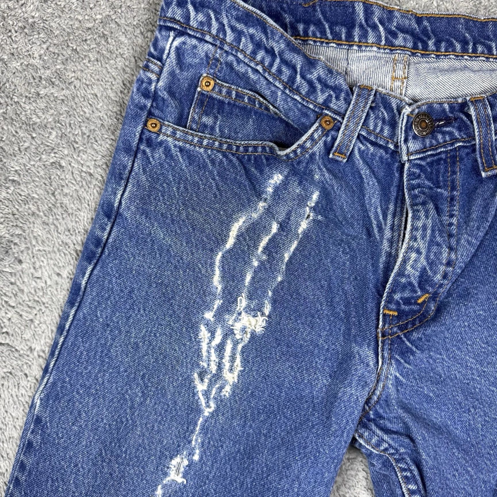 Levi's VINTAGE Levi's 506 Jeans Men 28x34 1972 USA Made Thrashed Distress 70s Denim Blue 5-Pocket Mens Regular Straight Wearable USA 90s Grunge Fashion Size US 30 / EU 46 - 3 Thumbnail