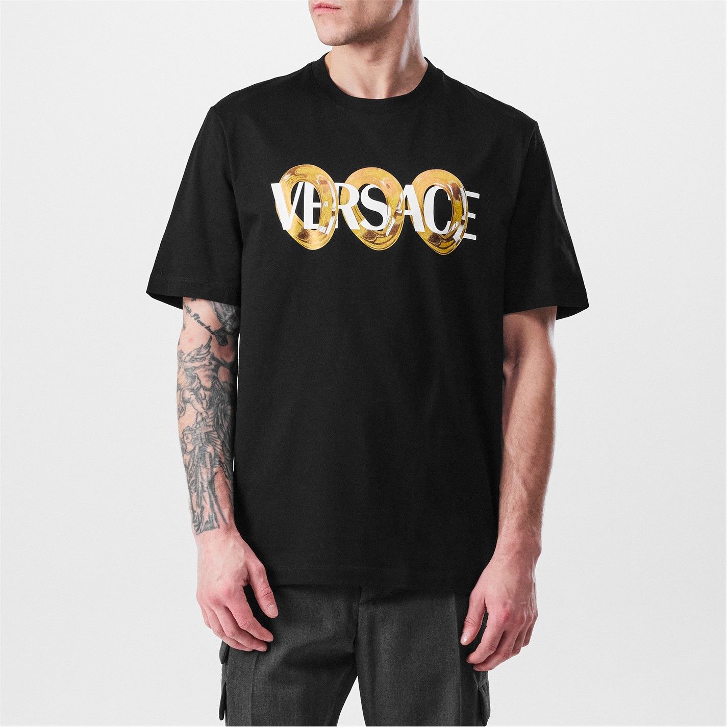 Versace o1g2r1mq0526 Ring Graphic T-Shirt in Black Size US L / EU 52-54 / 3 - 3 Thumbnail
