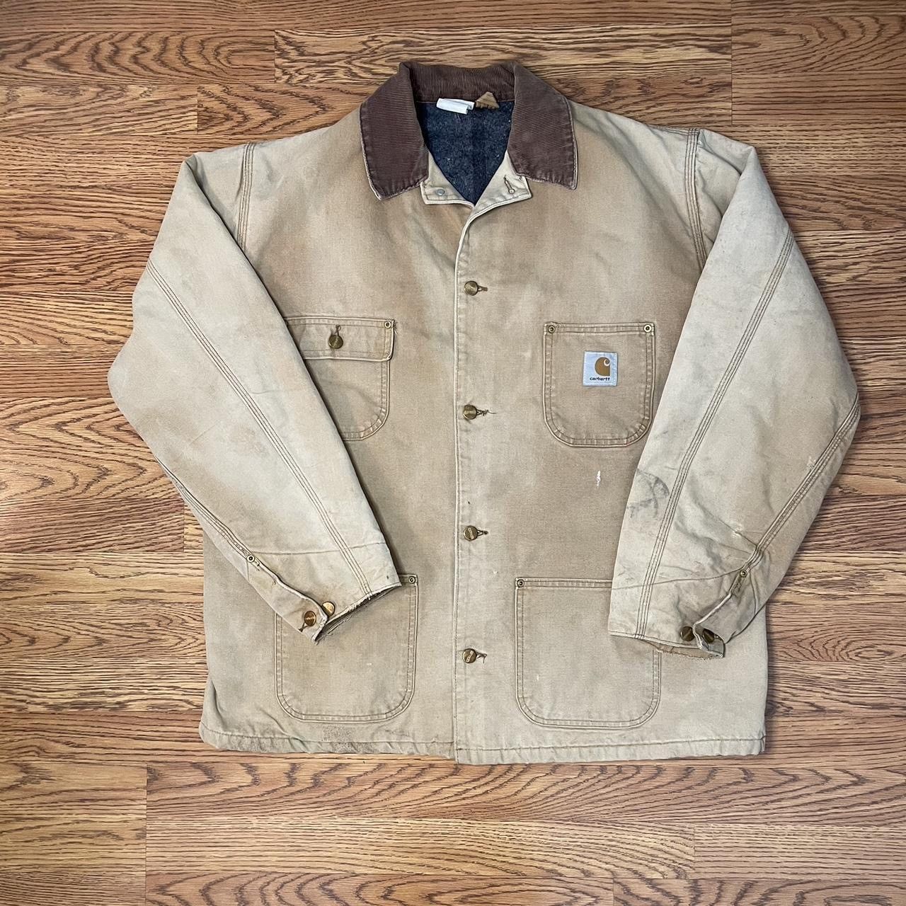 Vintage Carhartt Button-Up Flannel Lined Chore Jacket
