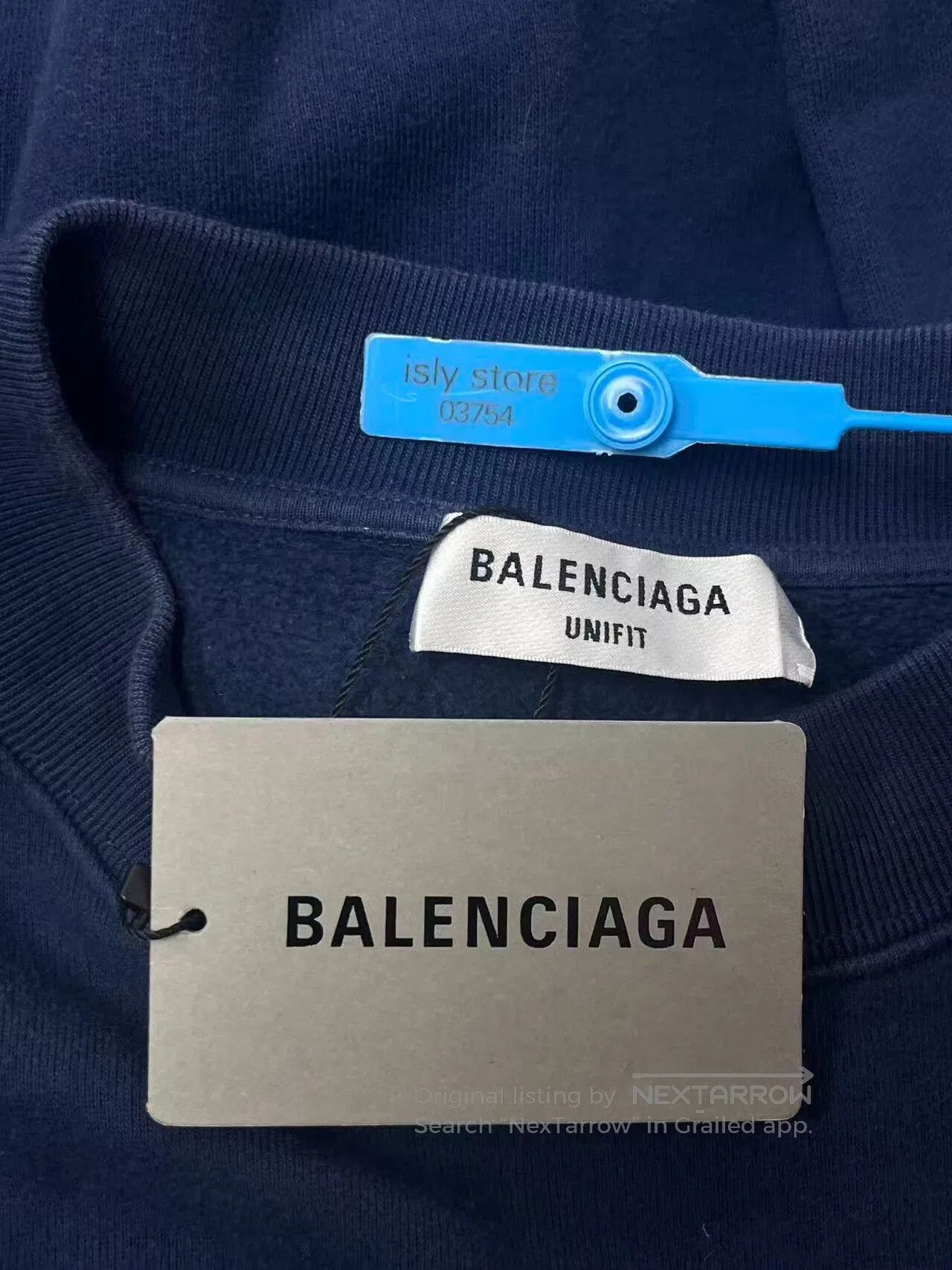 Balenciaga balenciaga navy blue crewneck sweatshirt for men. Size US S / EU 44-46 / 1 - 5 Thumbnail