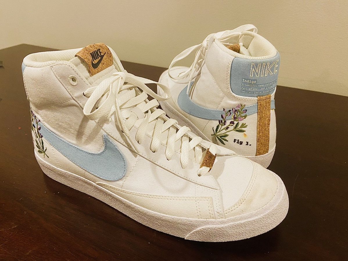 image of Nike Blazer Mid 77 White Indigo Men's 12 Shoes in Indigo White