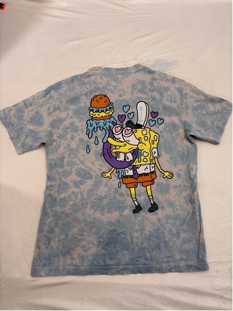H&M Men's H&M SpongeBob T-shirt Size M Blue Tie Dye Size US M / EU 48-50 / 2 - 10 Thumbnail