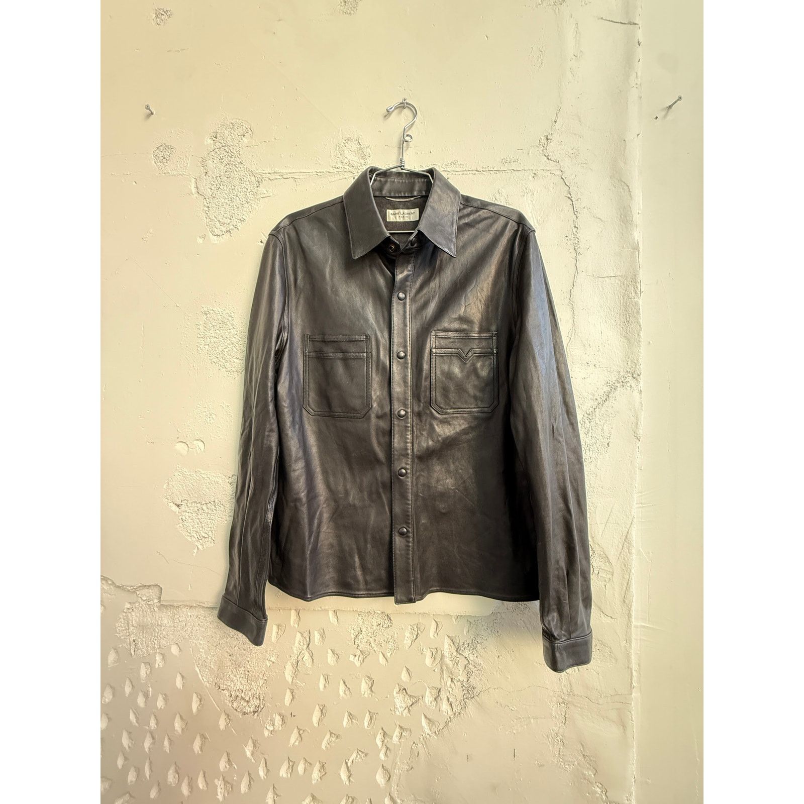 Saint Laurent Paris Leather Shirt Jacket
