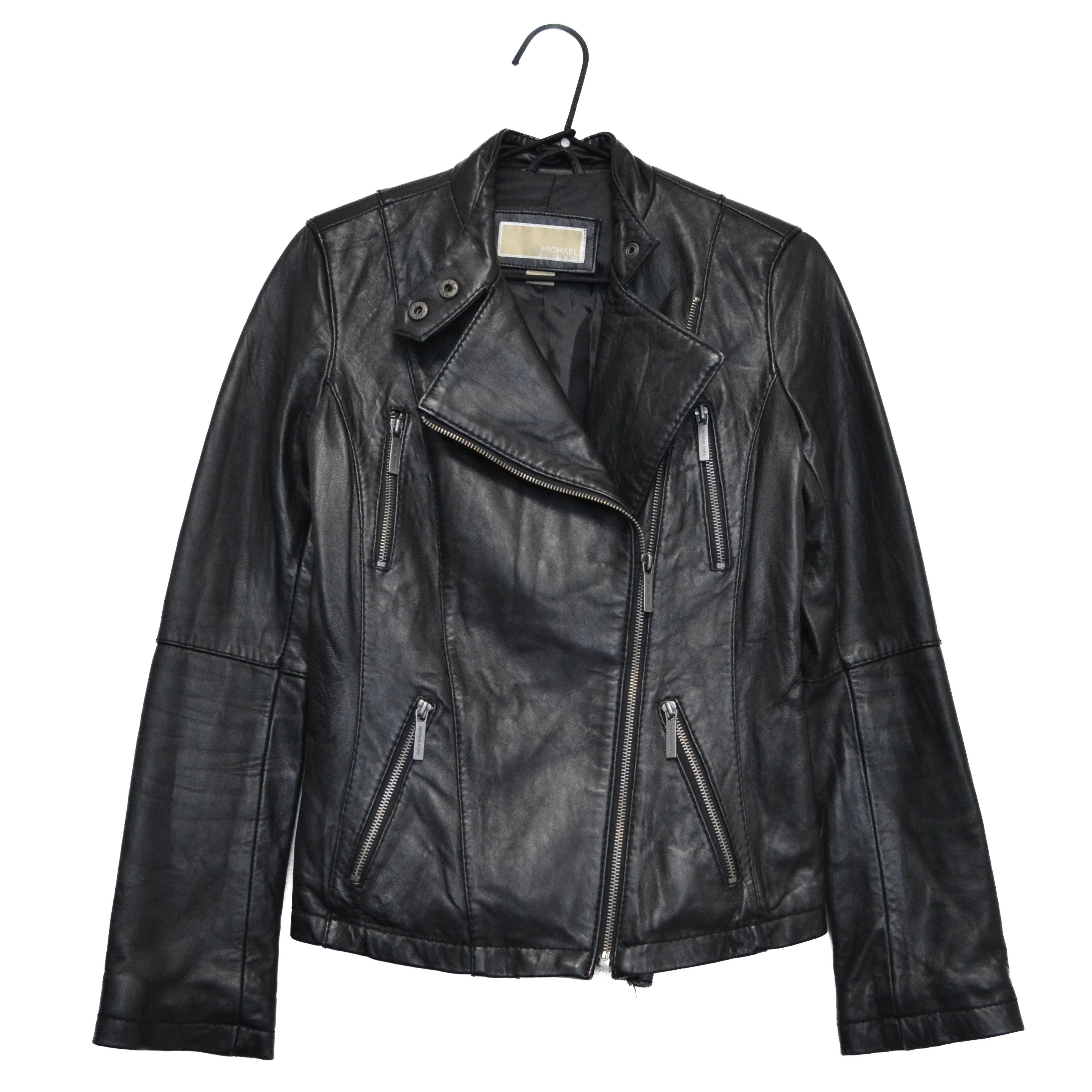 Michael Kors Michael Kors 100% Leather Women’s Black Biker Jacket Size XS / US 0-2 / IT 36-38 - 1 Thumbnail