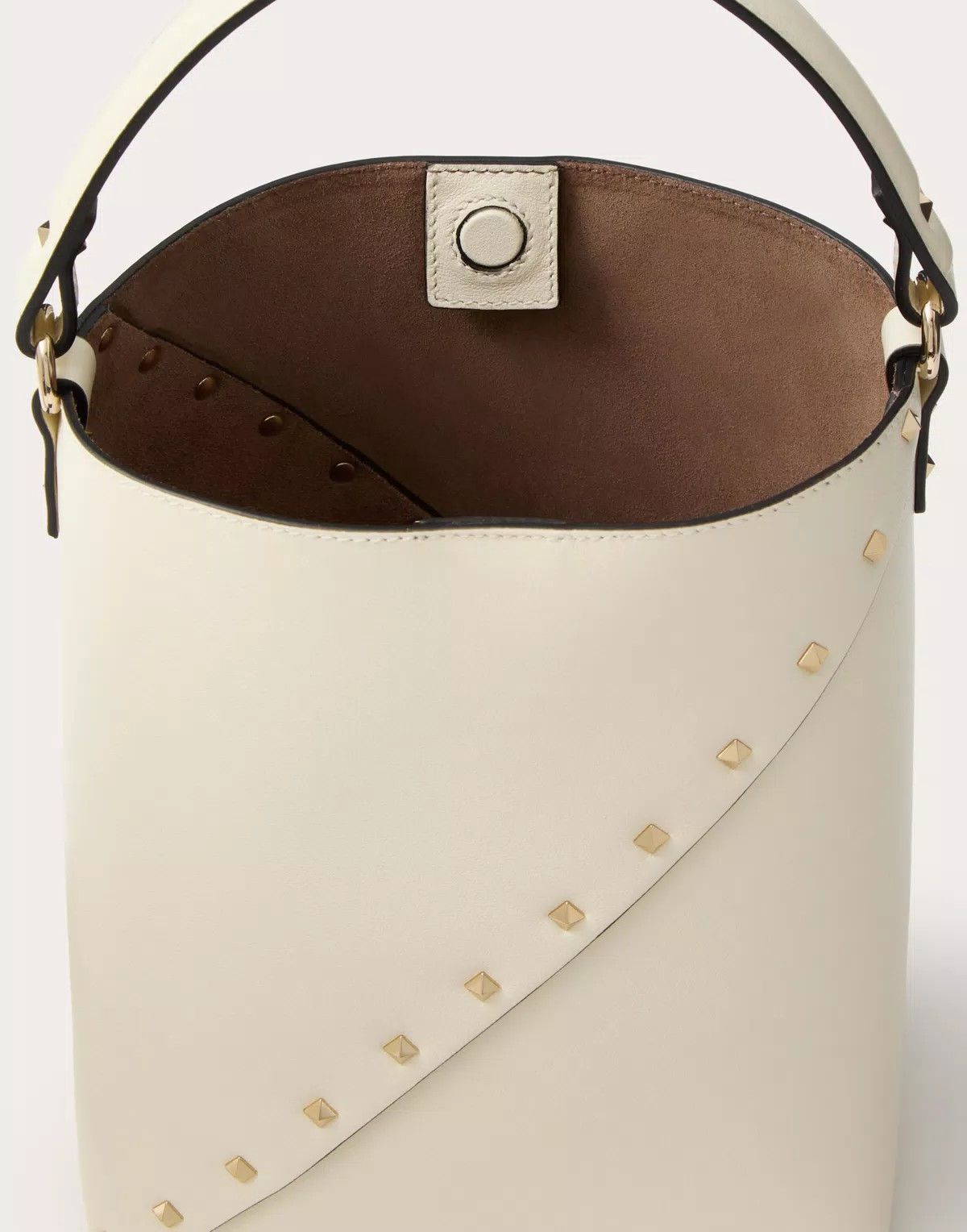 Valentino oc11z0725 Size:OS/ Wispy Calfskin Bucket Bag in White Size ONE SIZE - 6 Thumbnail